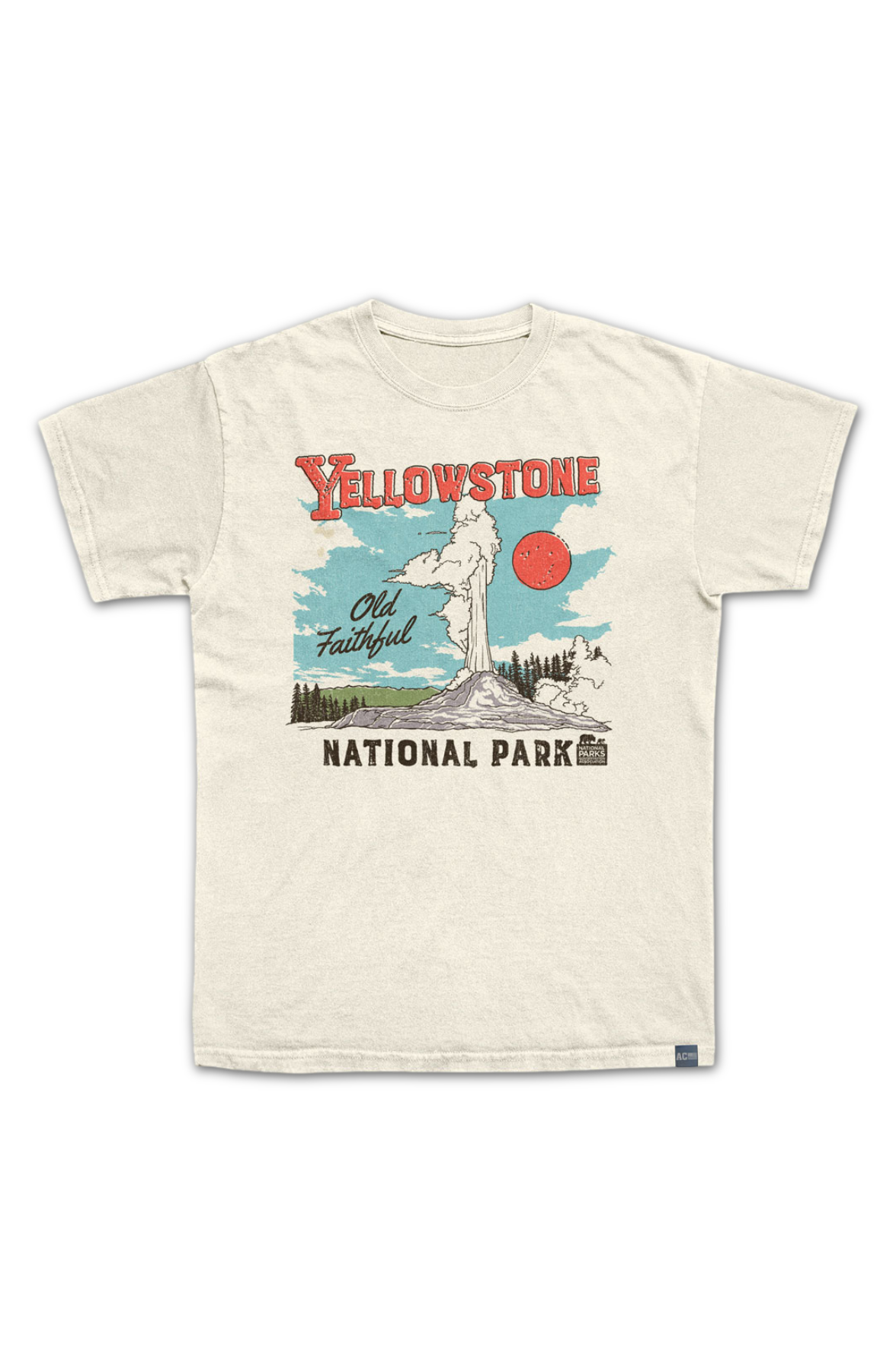 Made In USA Old Faithful Yellowstone Illustration NPCA T-Shirt