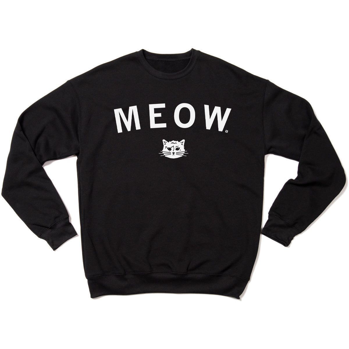 Meow Curved Logo Crew Sweatshirt