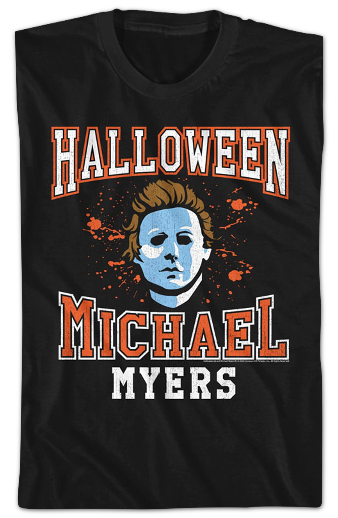 Michael Myers Mask Varsity Logo Halloween T-Shirt