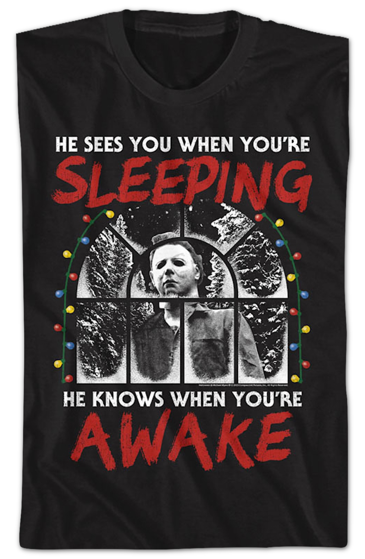 Michael Myers Sees You When You're Sleeping Halloween T-Shirt