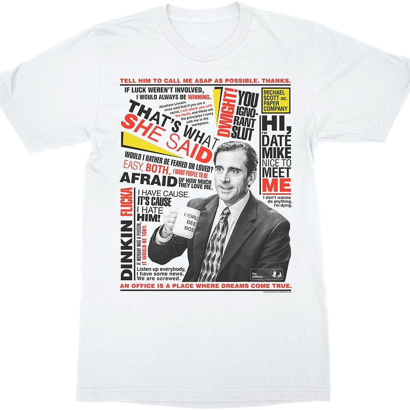 Michael Scott Quotes The Office T-Shirt