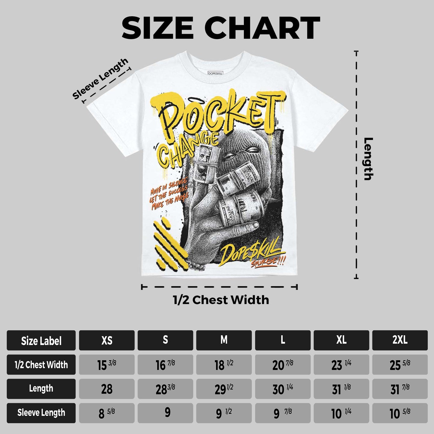 Black Tour Yellow AJ 4 Thunder DopeSkill Oversize Print T-Shirt Pocket Change Graphic