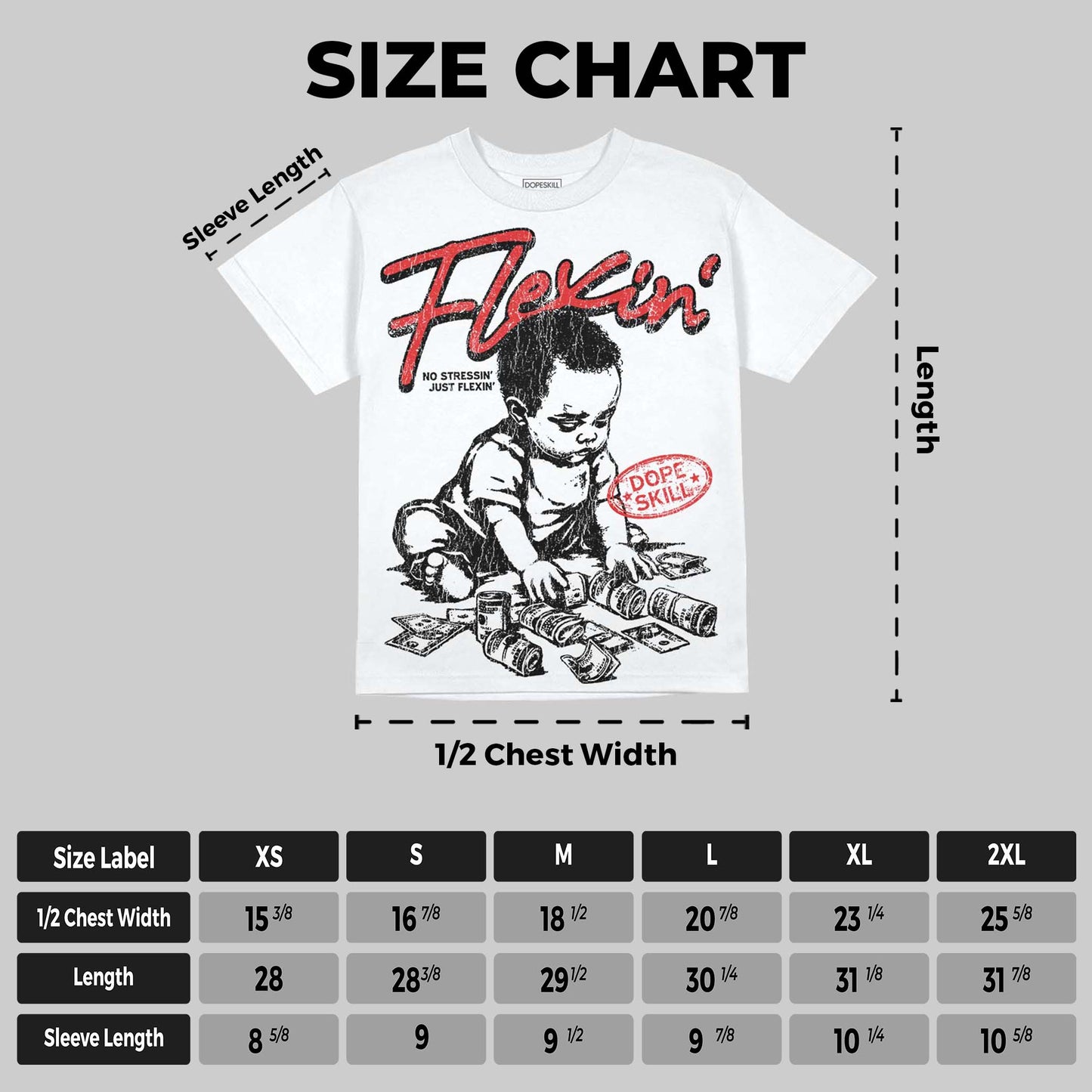Red Cement 4s DopeSkill Oversize Print T-Shirt Flexin' Graphic