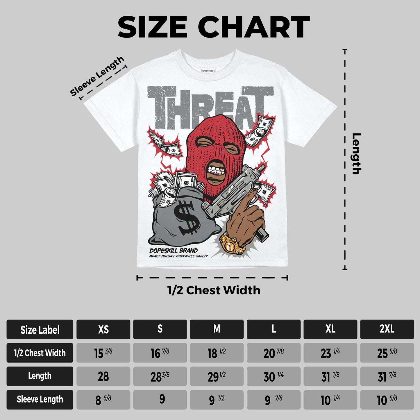 Cool Grey 9s DopeSkill Oversize Print T-Shirt Under Threat Graphic