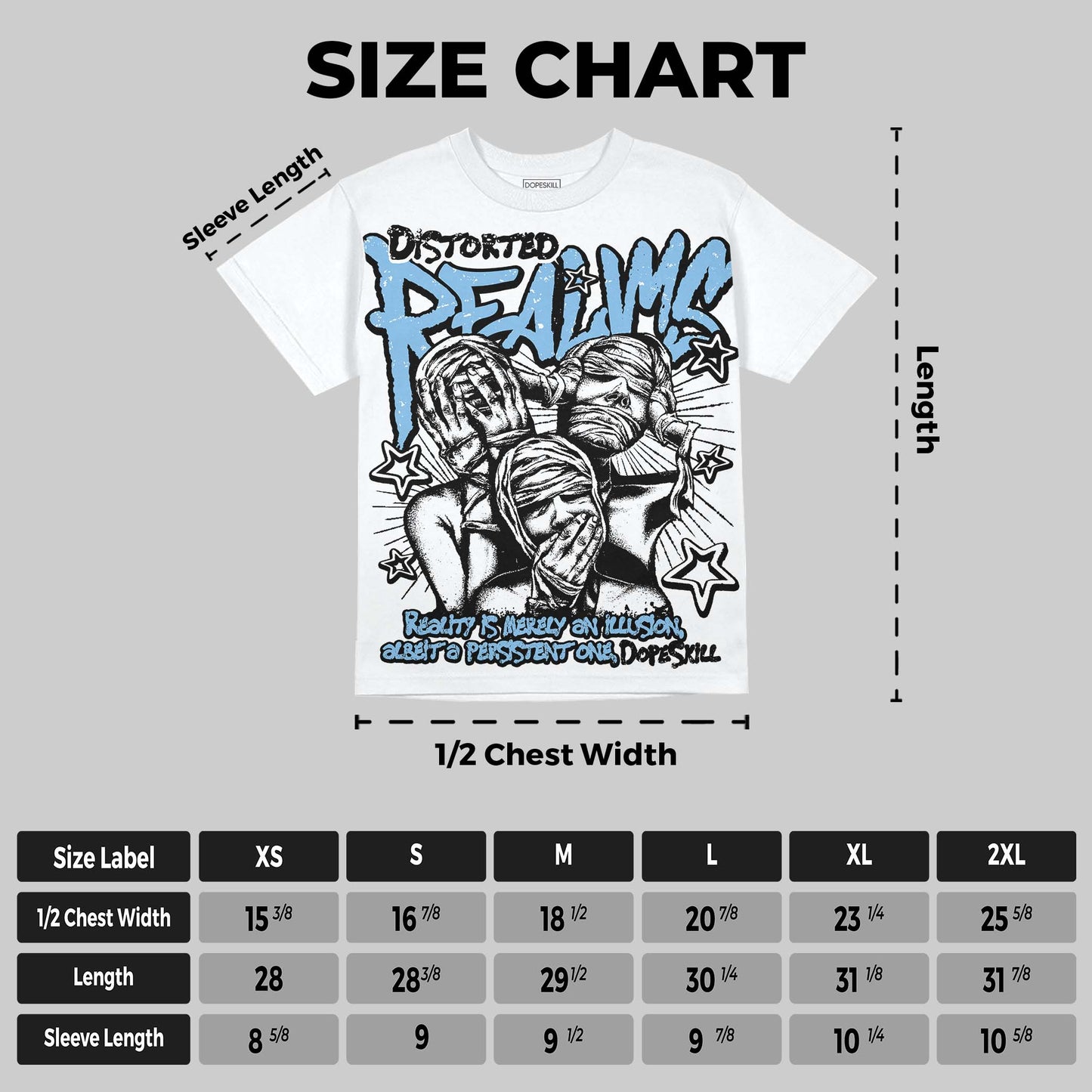 University Blue Collection DopeSkill Oversize Print T-Shirt Distorted Realms Graphic