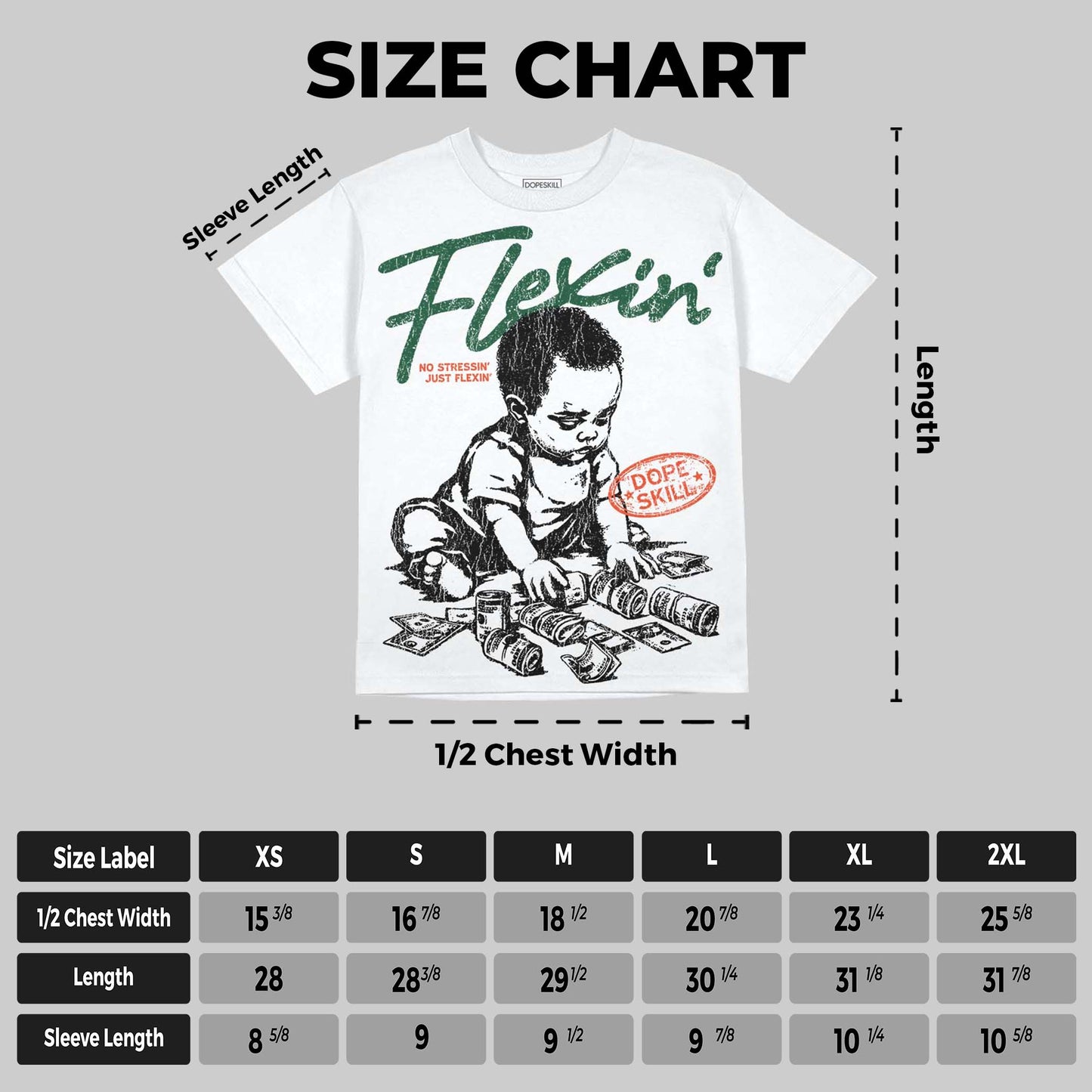 Dunk Team Dark Green Orange DopeSkill Oversize Print T-Shirt Flexin' Graphic