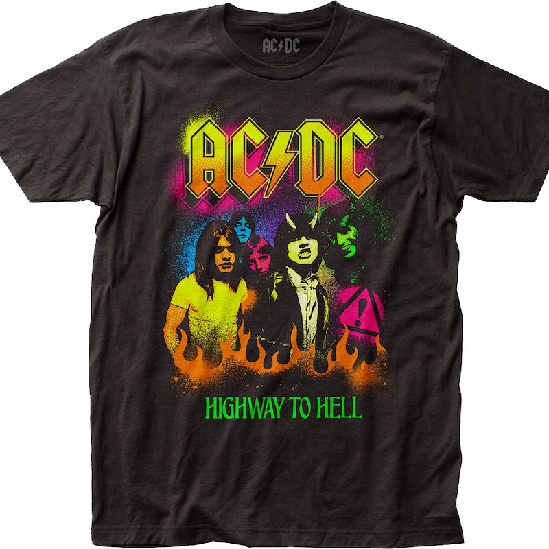 Neon Paint Highway To Hell ACDC Shirt