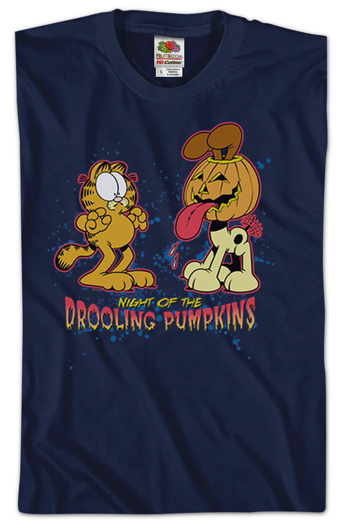 Night Of The Drooling Pumpkins Garfield T-Shirt