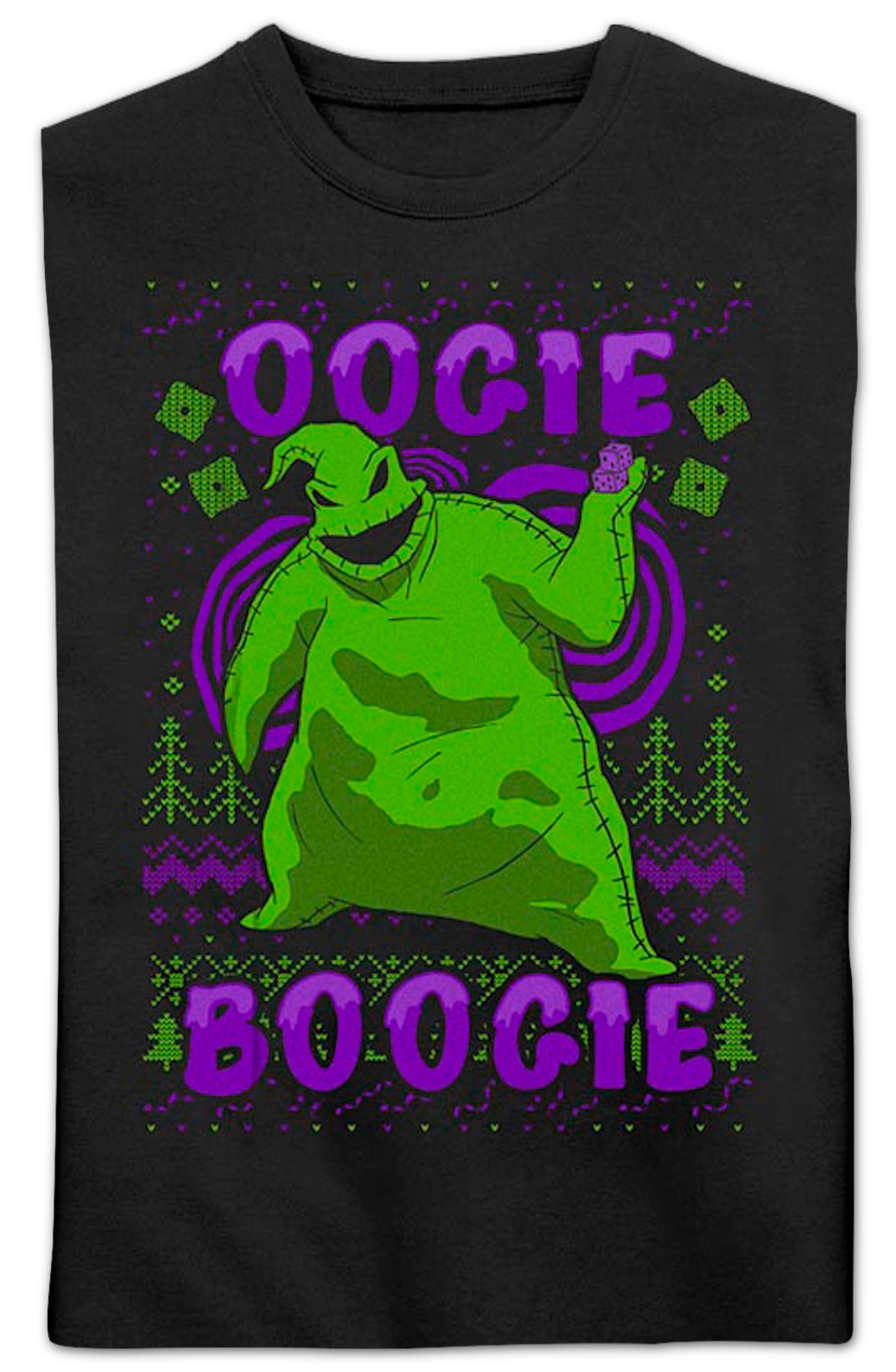 Oogie Boogie Faux Ugly Sweater Nightmare Before Christmas Sweatshirt