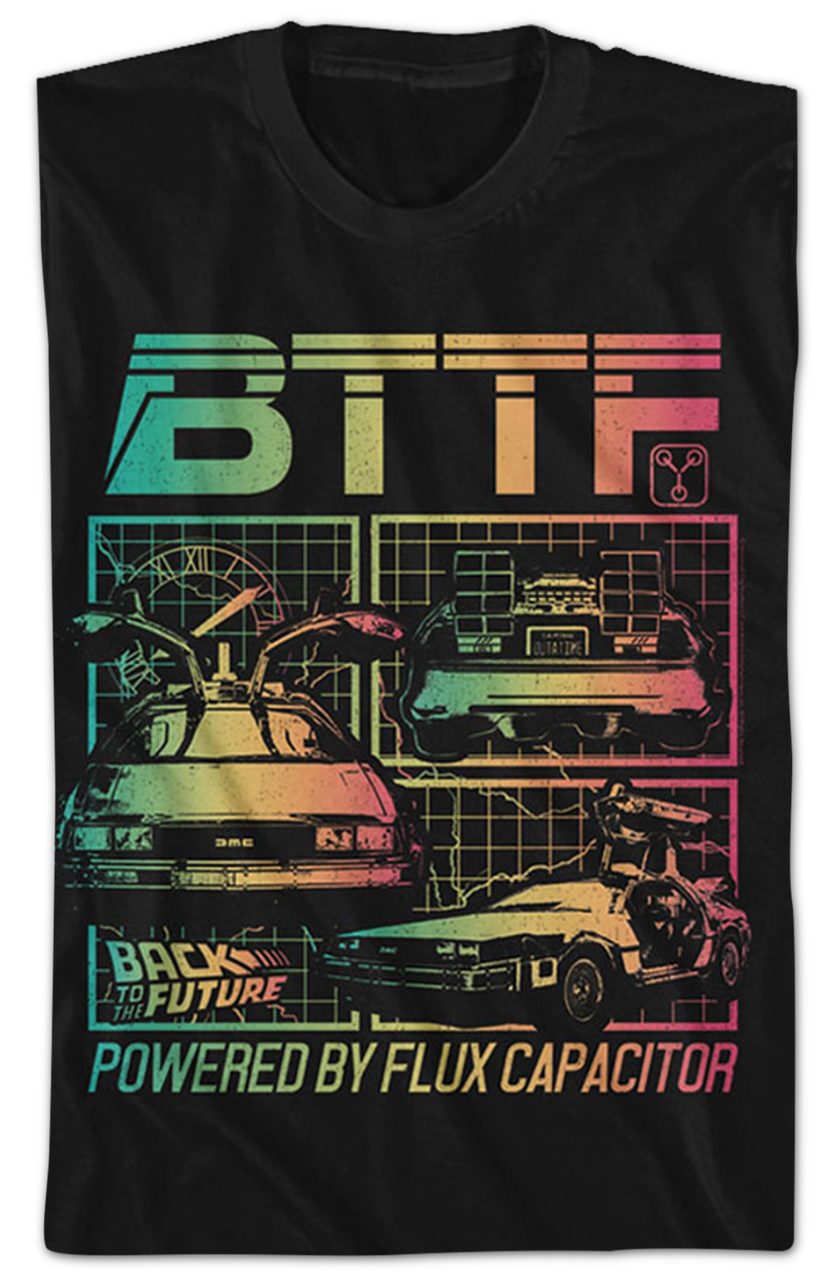 Distressed Powered By Flux Capacitor Back To The Future T-Shirt