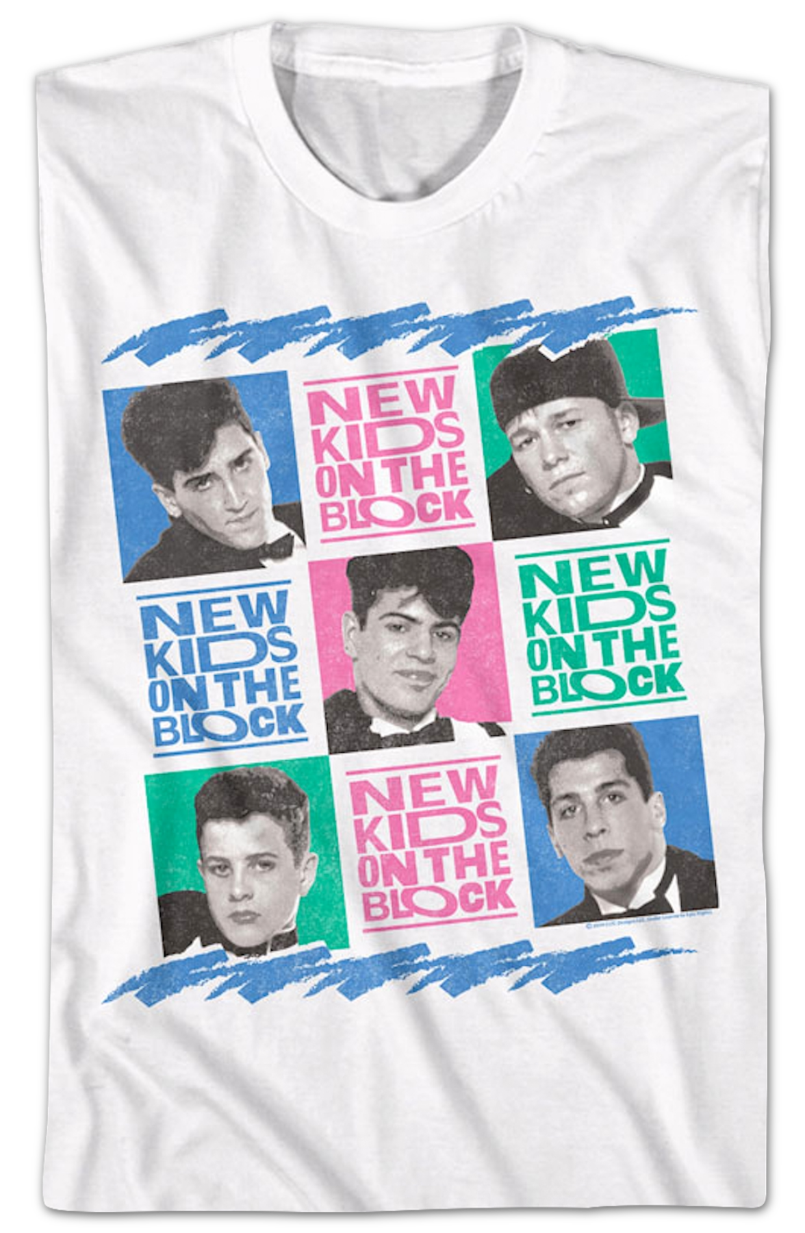 Retro Tuxes In Squares New Kids On The Block T-Shirt