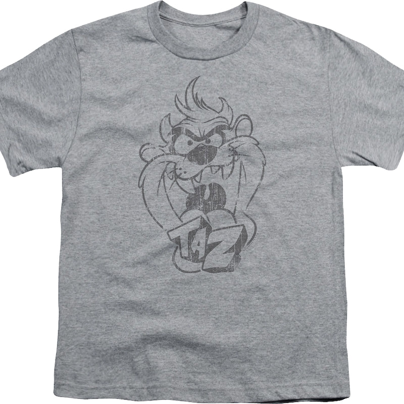 Youth Taz Sketch Looney Tunes Shirt