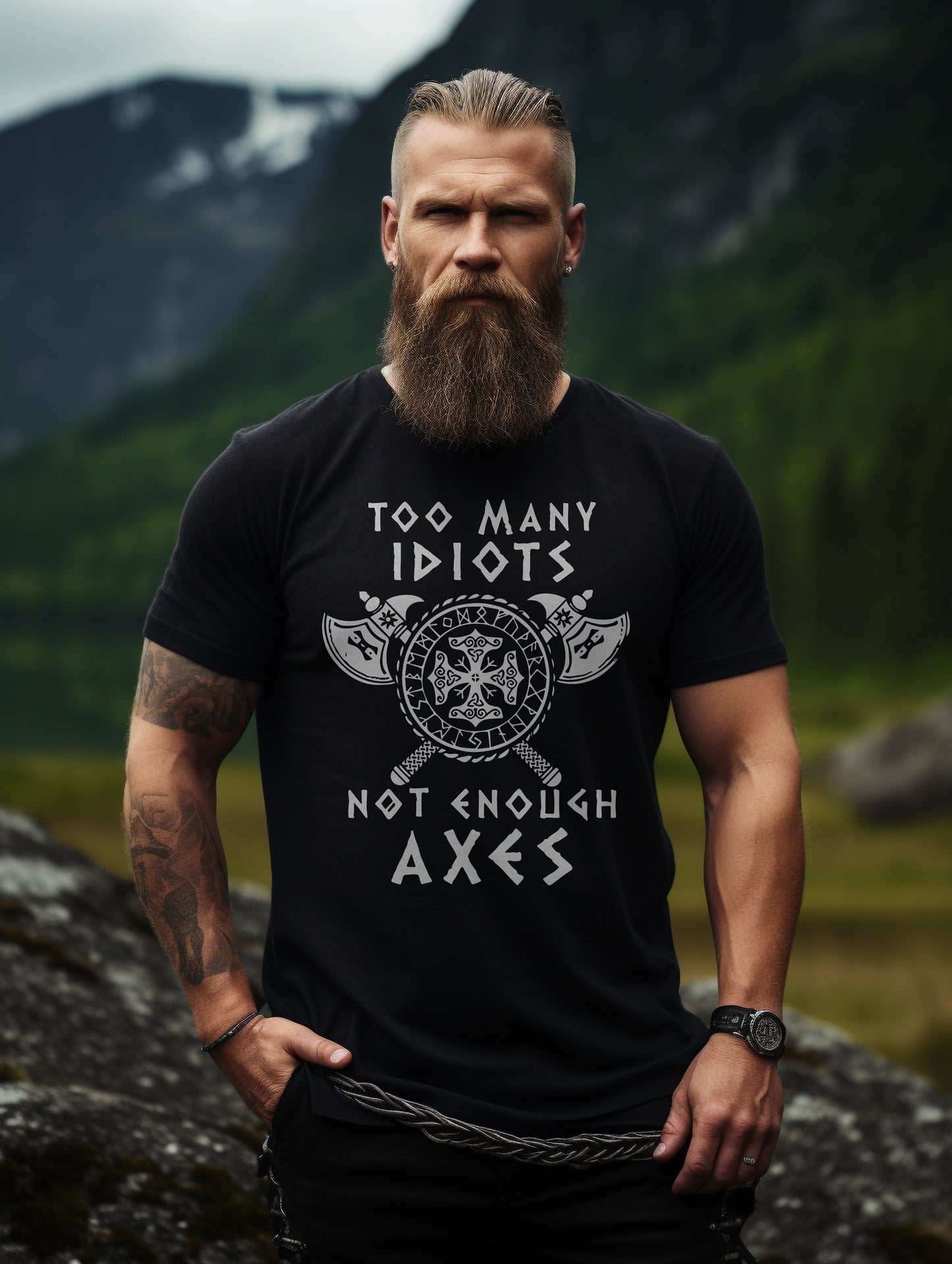Too Many Idiots Not Enough Axes T-Shirt Style001