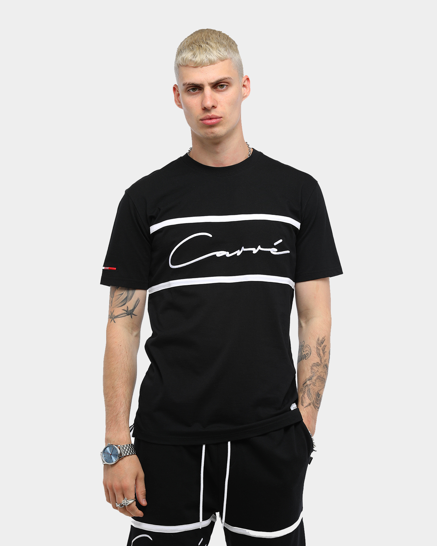 Carr√© Men's Scripted Classique Short Sleeve T-Shirt Black/White