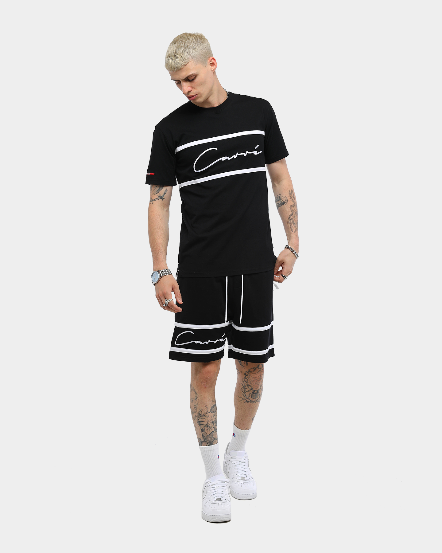 Carr√© Men's Scripted Classique Short Sleeve T-Shirt Black/White