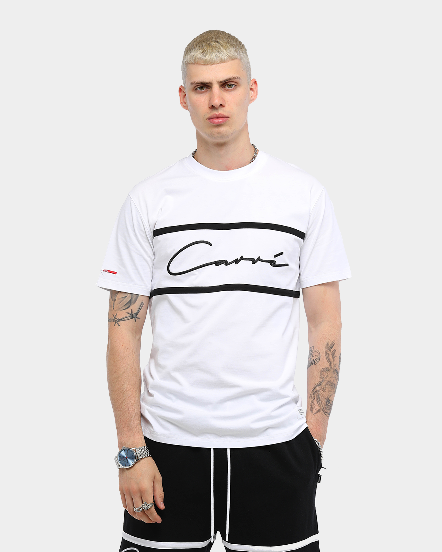 Carr√© Men's Scripted Classique Short Sleeve T-Shirt White/Black