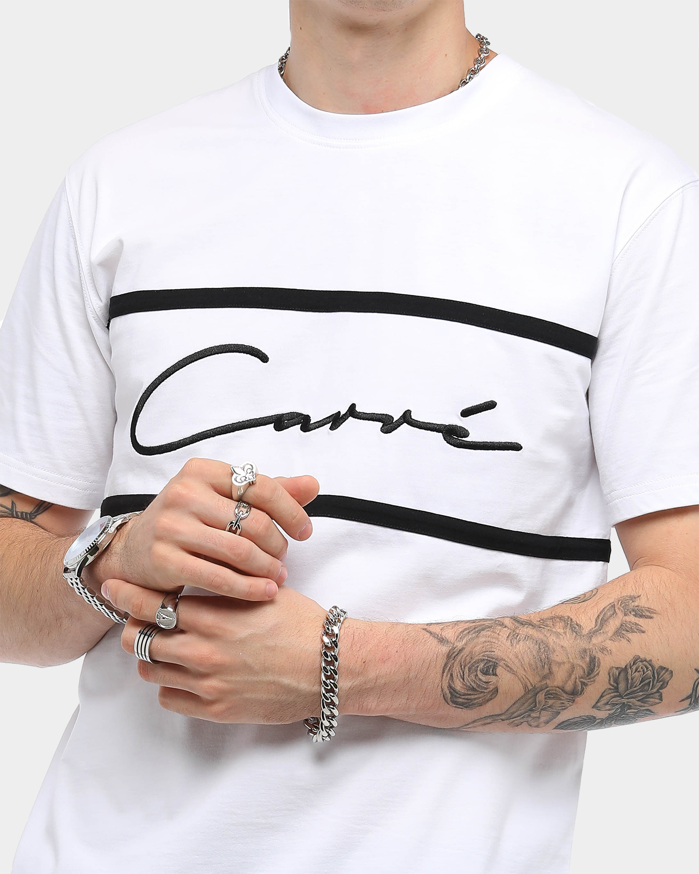 Carr√© Men's Scripted Classique Short Sleeve T-Shirt White/Black