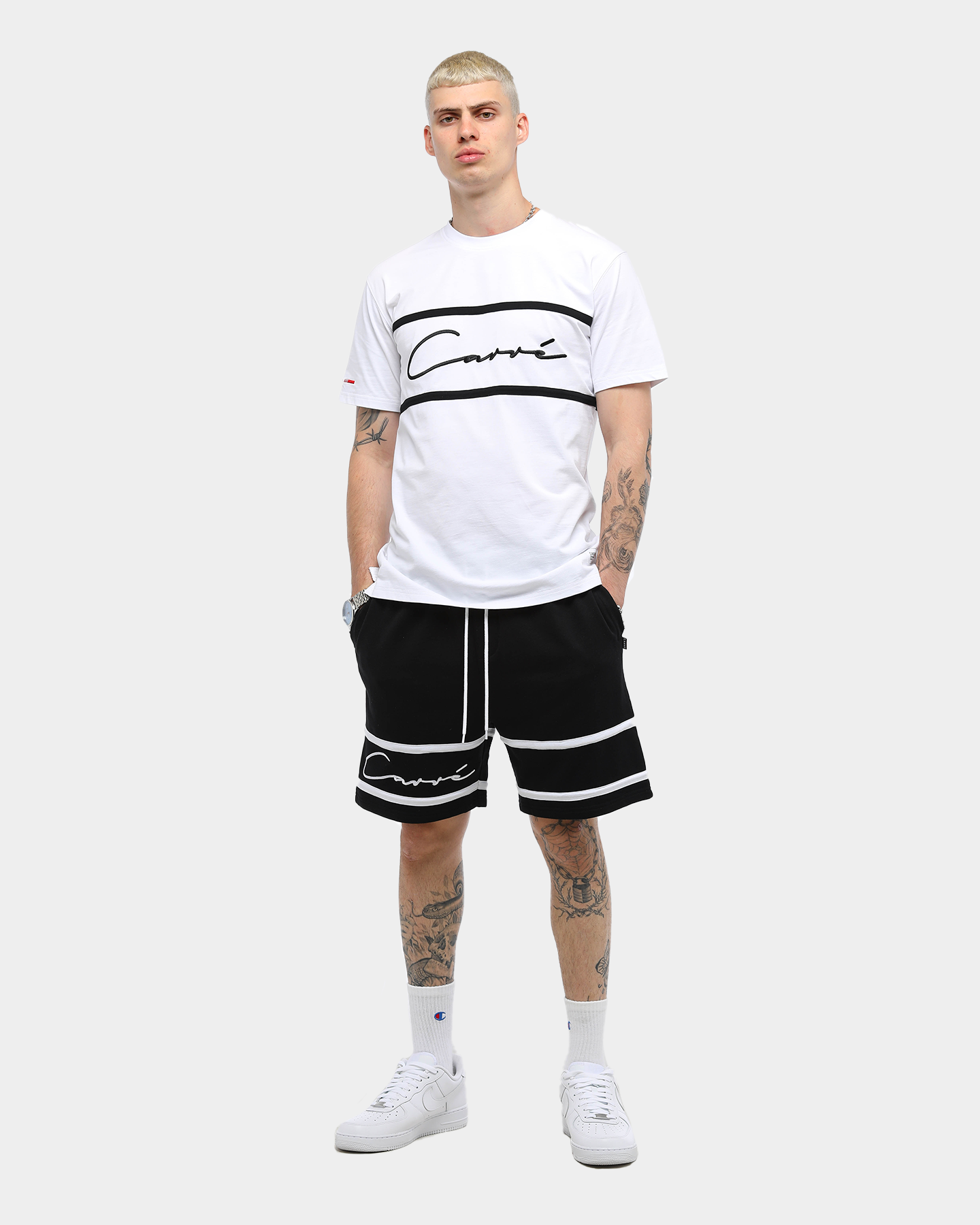 Carr√© Men's Scripted Classique Short Sleeve T-Shirt White/Black
