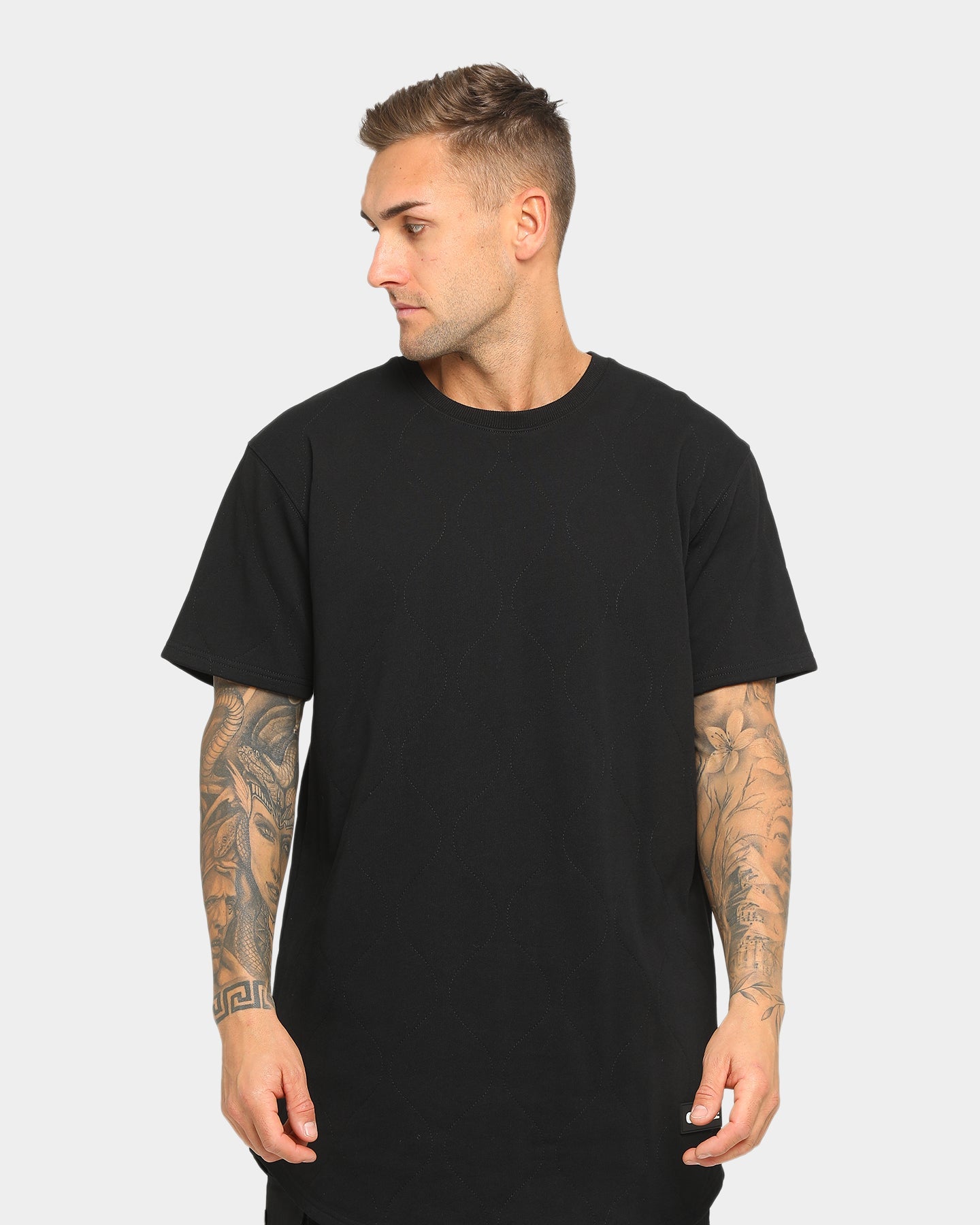 Carr√© Roadman Quilted Drop Short Sleeve T-Shirt Black