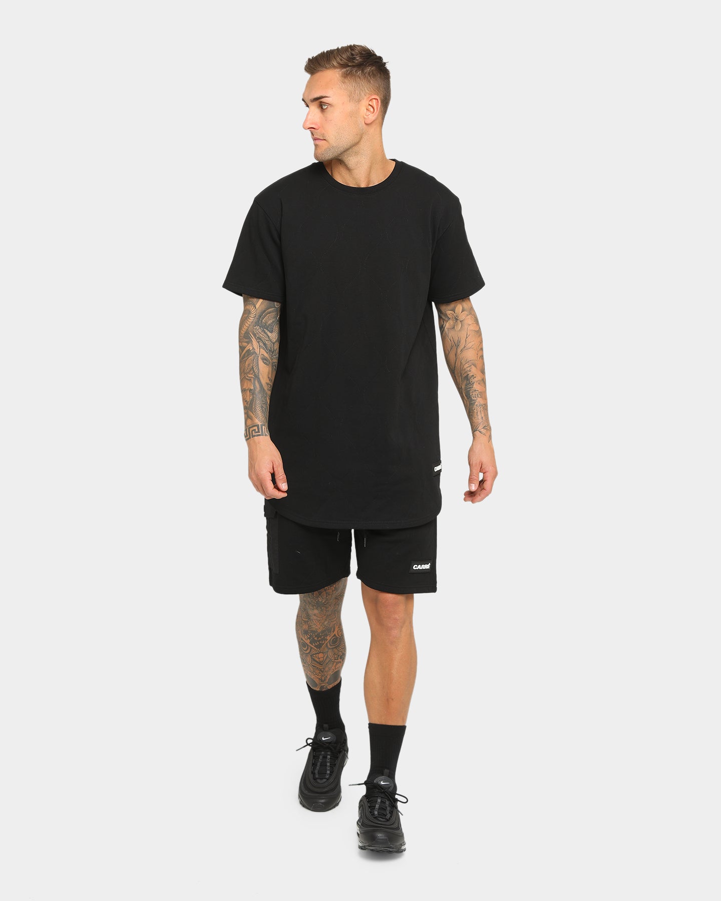 Carr√© Roadman Quilted Drop Short Sleeve T-Shirt Black