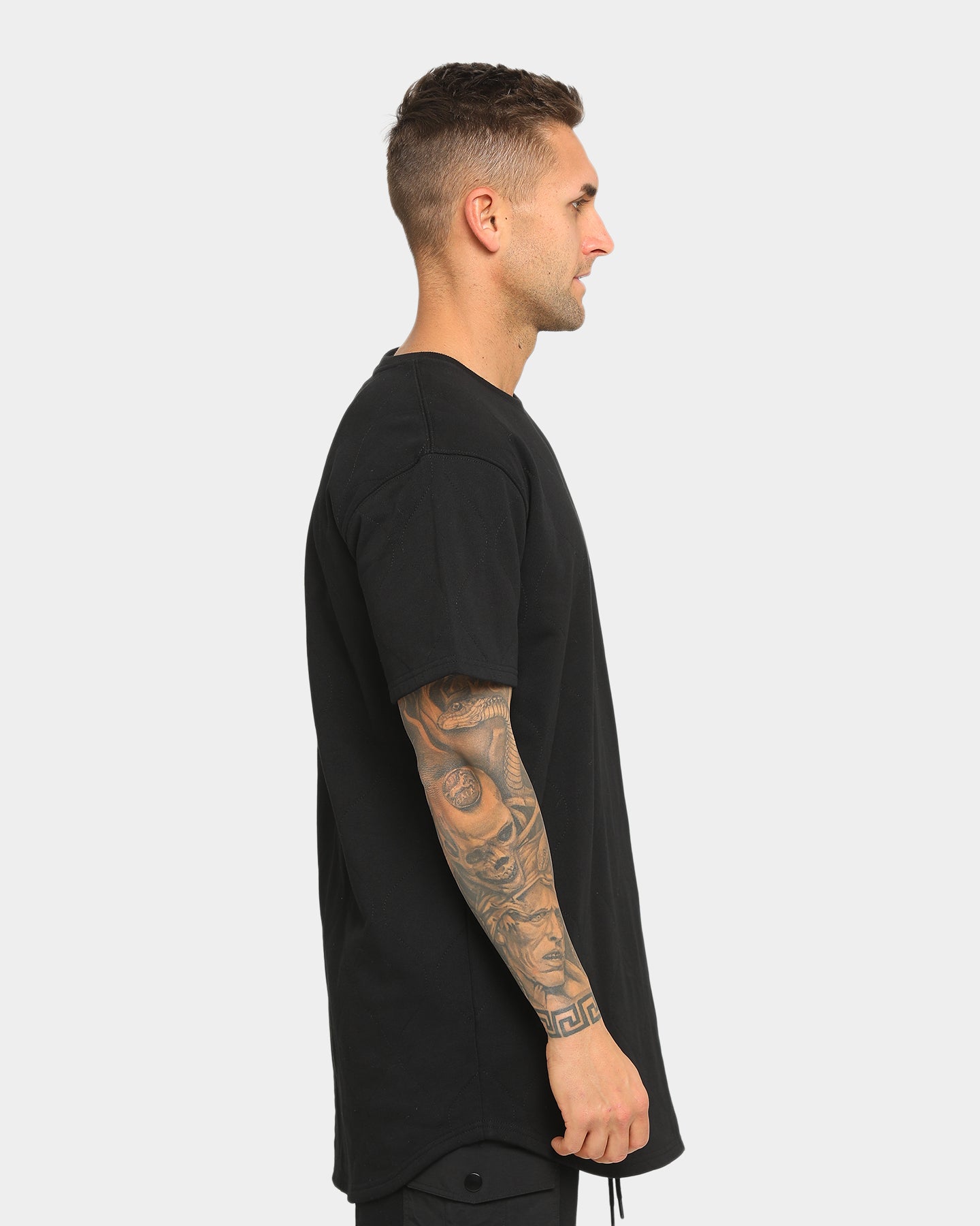 Carr√© Roadman Quilted Drop Short Sleeve T-Shirt Black