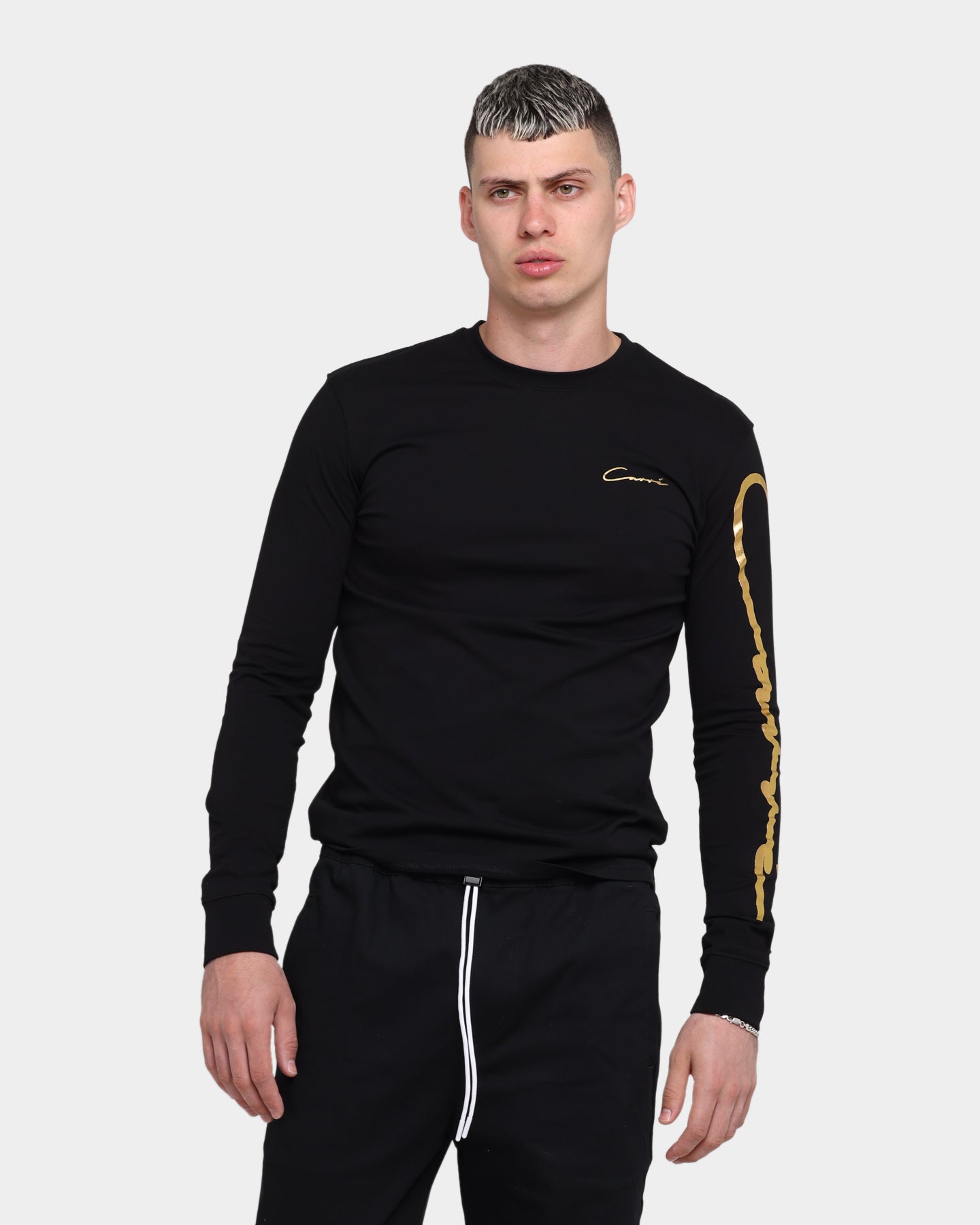 Carr√® Men's Script Slim Long Sleeve T-Shirt Black