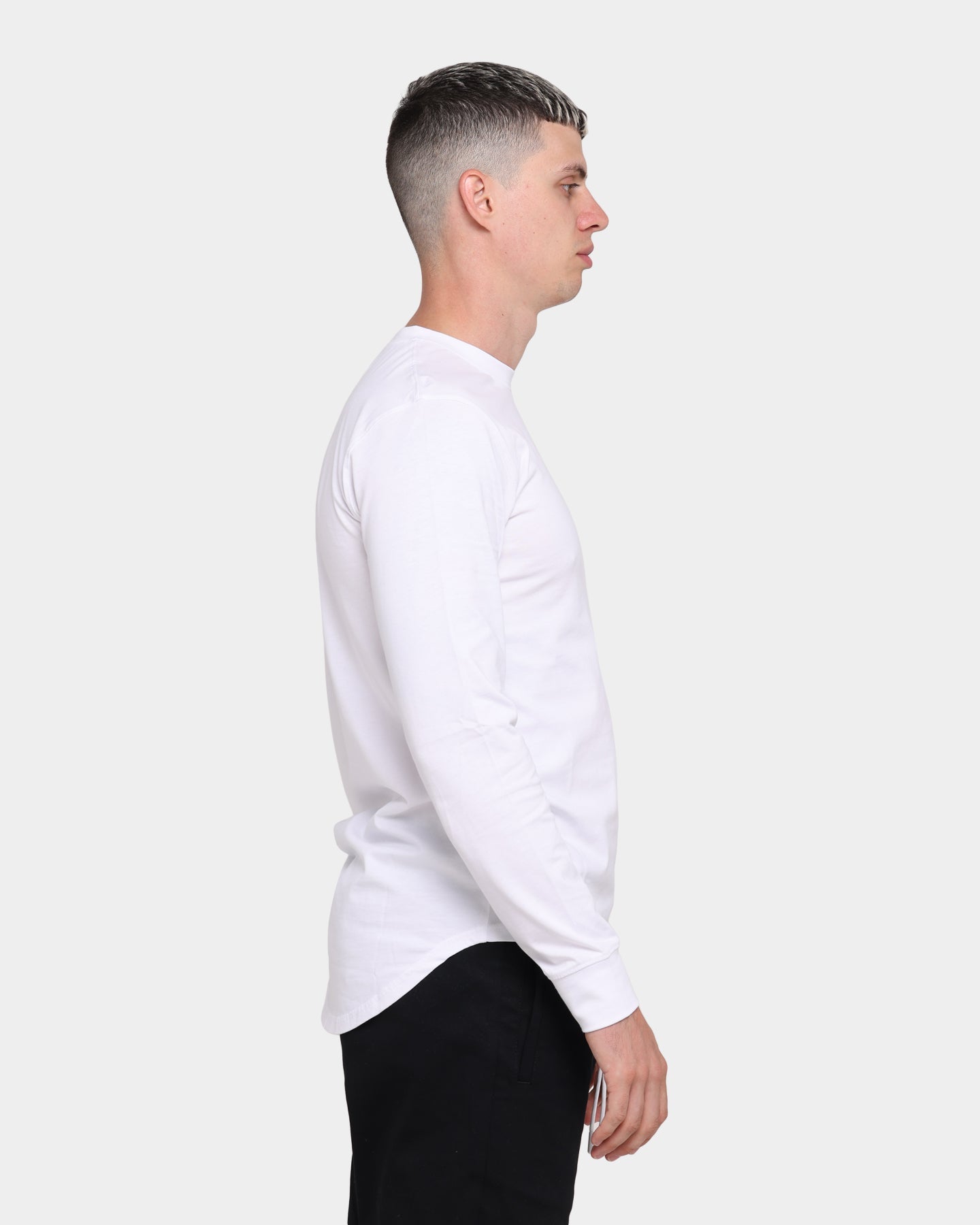 Carr√© Men's Script Slim Long Sleeve T-Shirt White