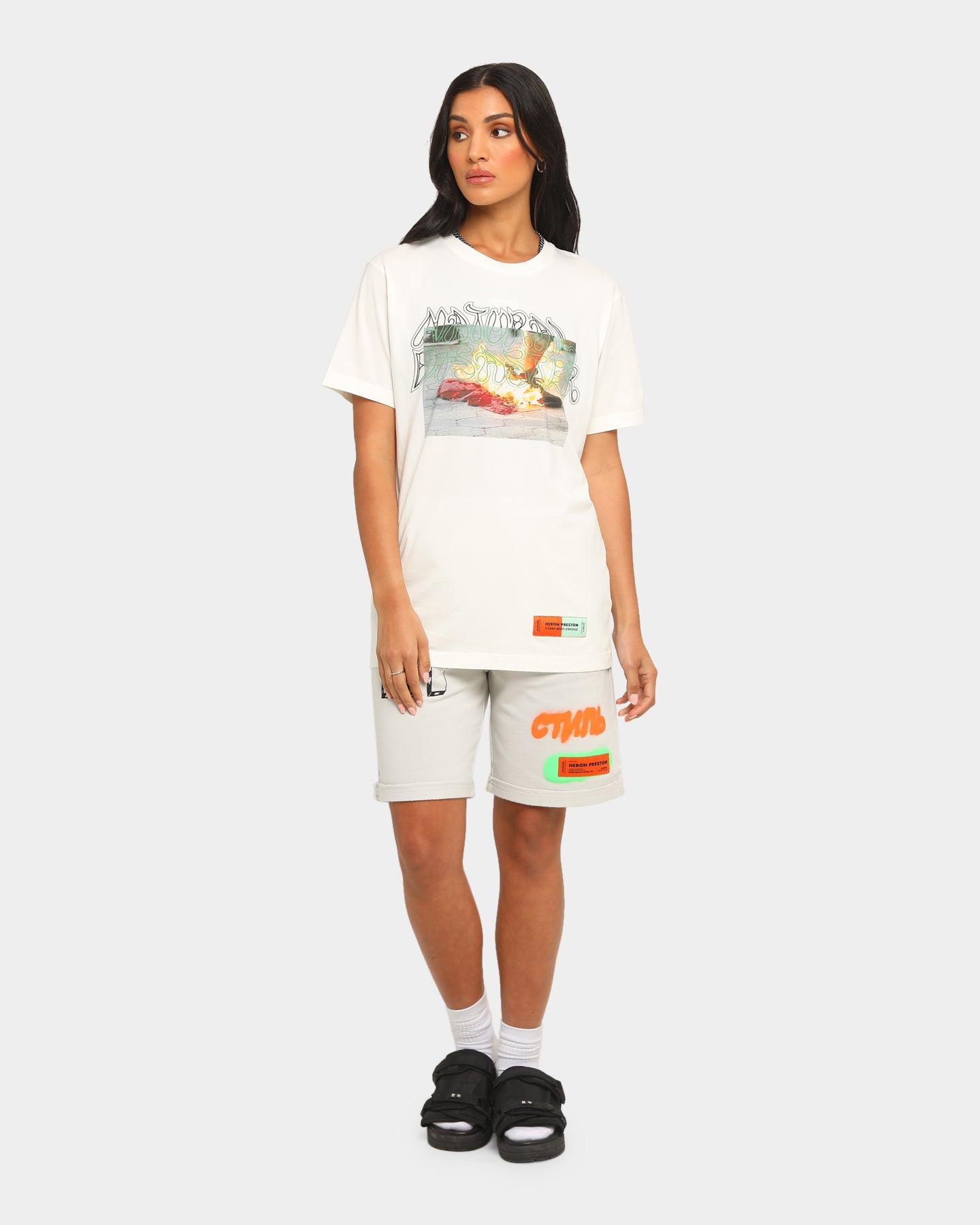 Heron Preston HP x Sami Miro Short Sleeve T-Shirt White Style001