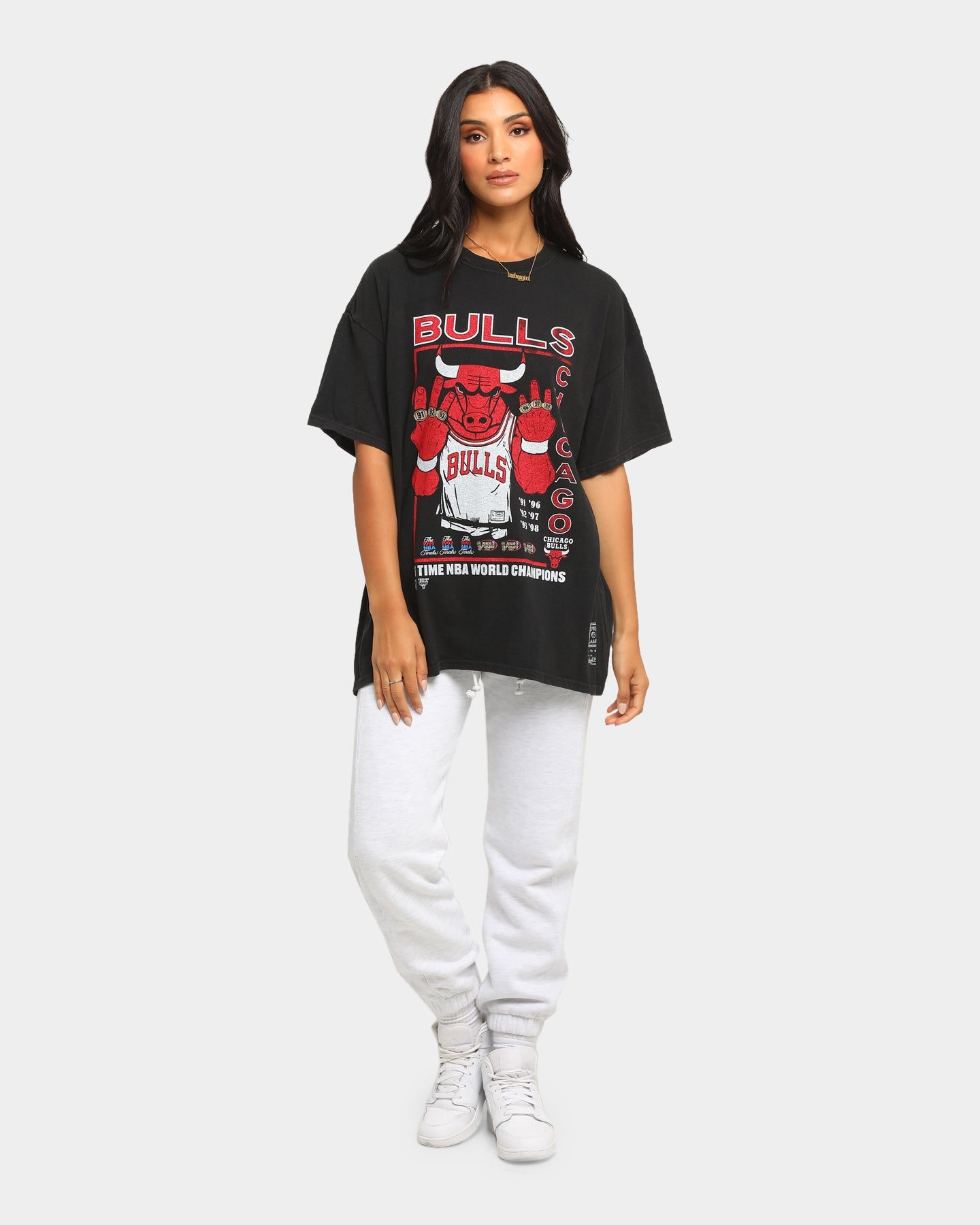 Mitchell & Ness Chicago Bulls Vintage Champs Rings T-Shirt Vintage Black Style001