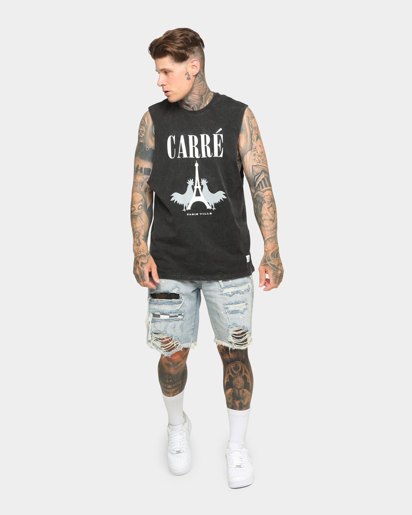 Carr√© Le Coq Classique Muscle T-Shirt Washed Black