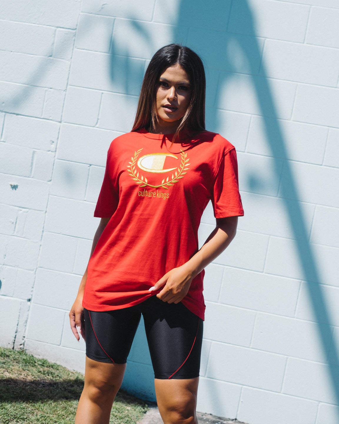 Champion Champion x Culture Kings Heritage T-Shirt Red/Gold Style001