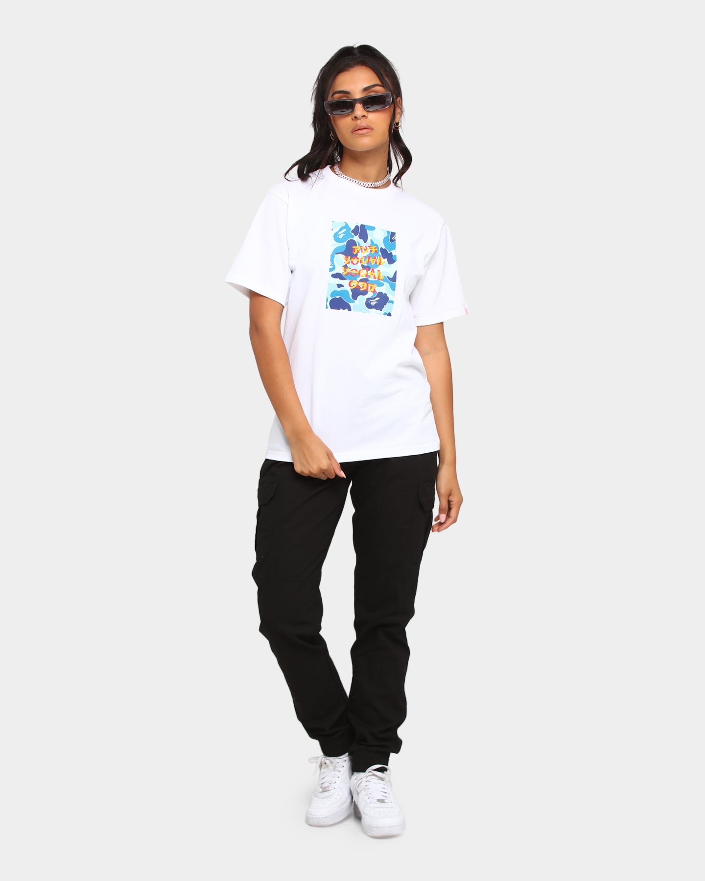 Anti Social Social Club BAPE x ASSC Camo Box T-Shirt White/Blue Style001