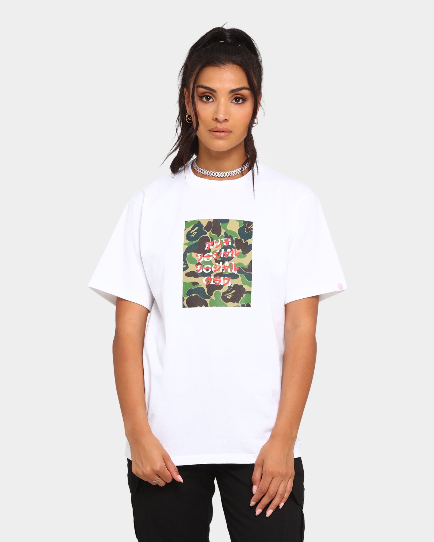 Anti Social Social Club BAPE x ASSC Camo Box T-Shirt White/Green Style001