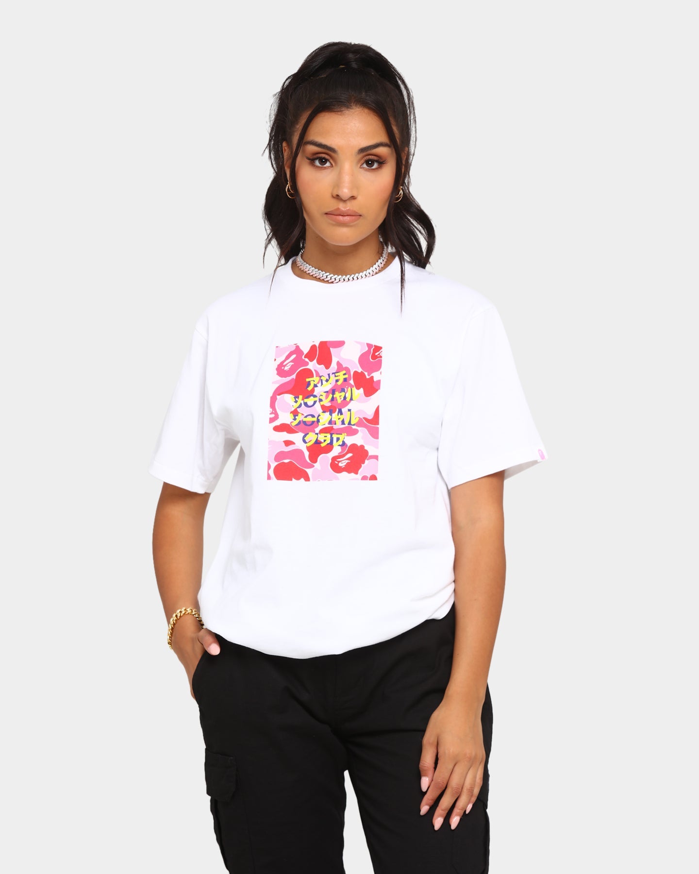 Anti Social Social Club BAPE x ASSC Camo Box T-Shirt White/Pink Style001