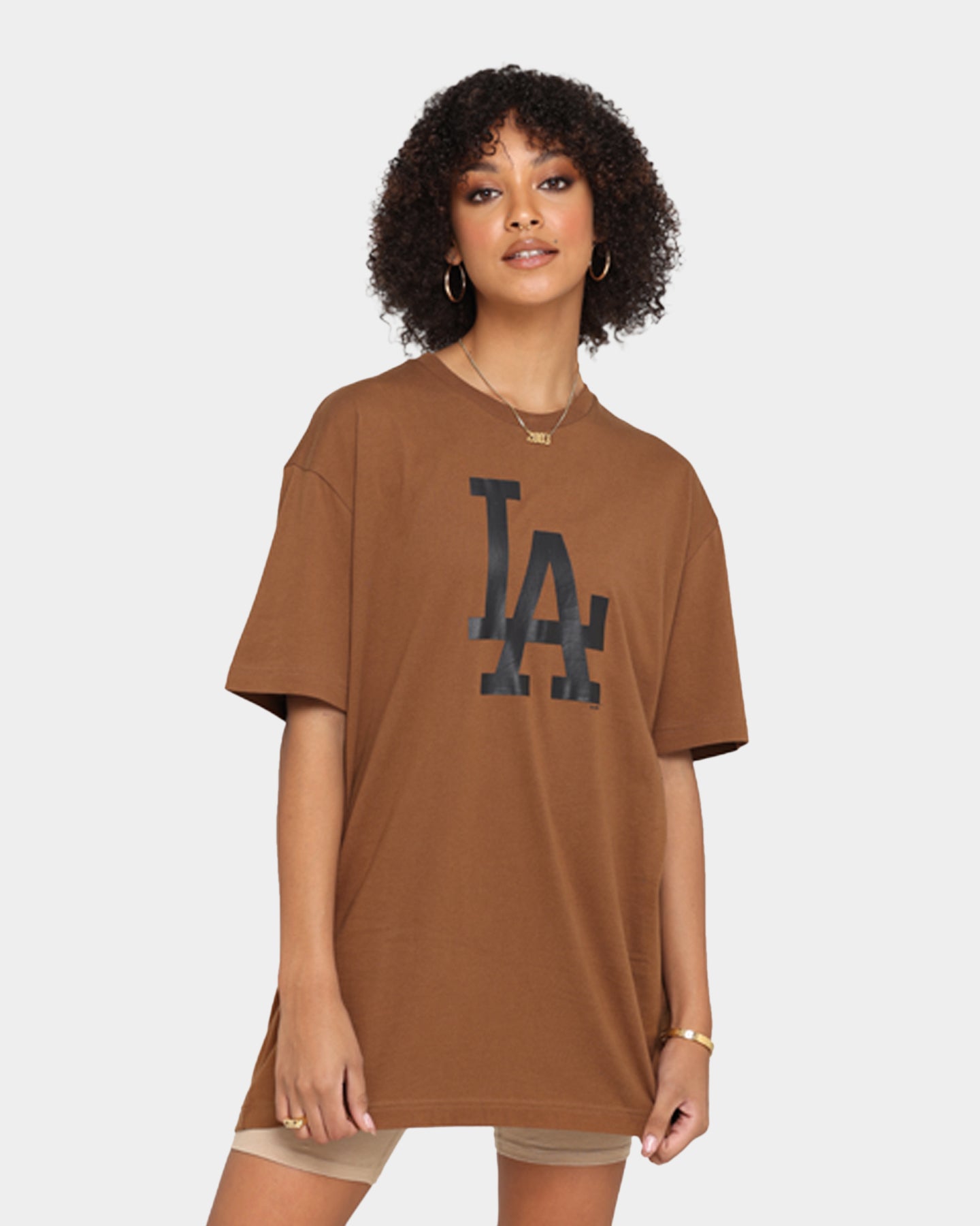 New Era Los Angeles Dodgers Oversized T-Shirt Chocolate Style001