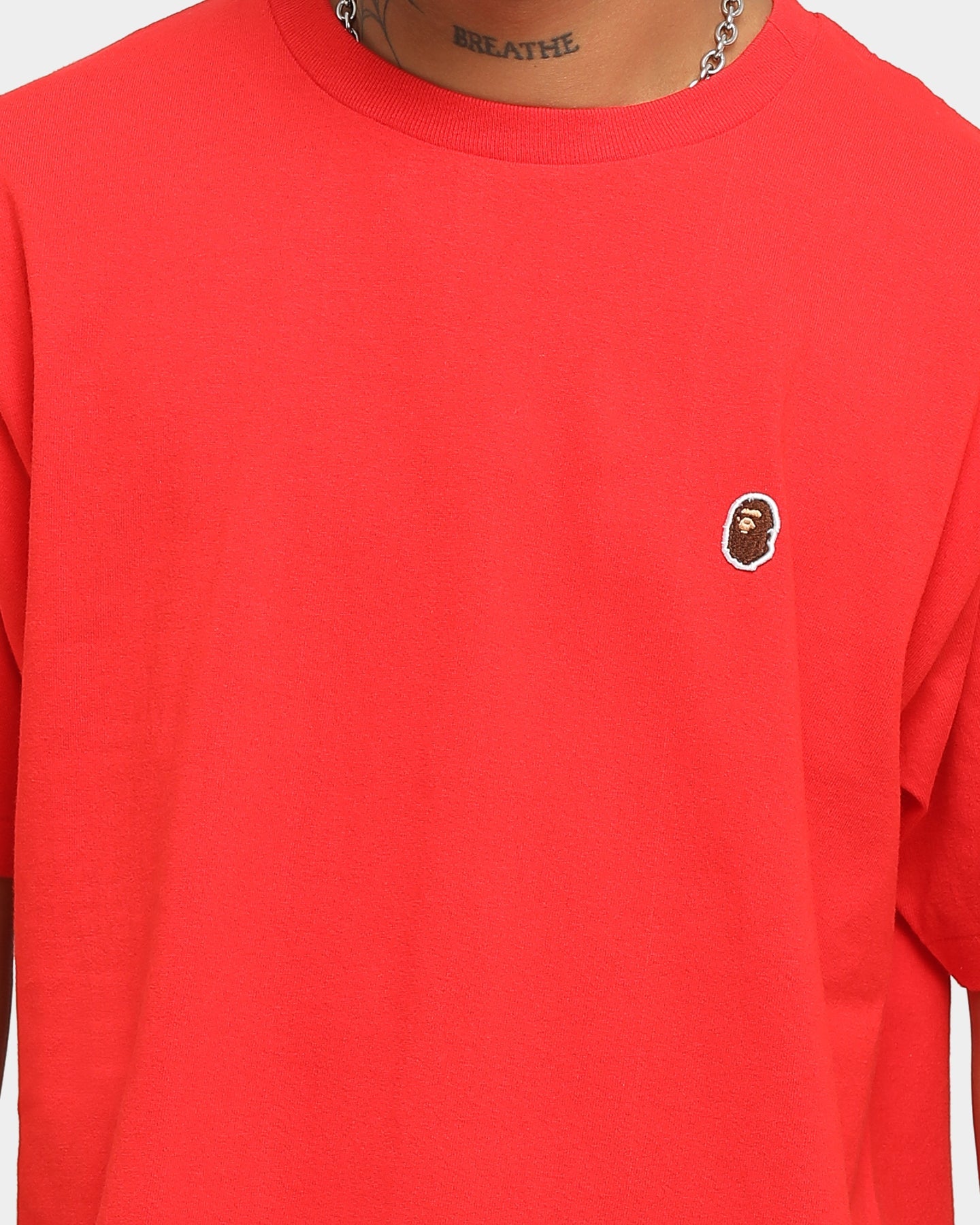 A Bathing Ape Men's Ape Head One Point Short Sleeve T-Shirt Red