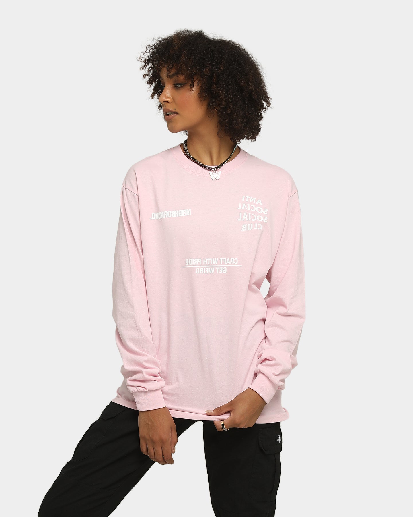 Anti Social Social Club AW05 Long Sleeve T-Shirt Pink Style001