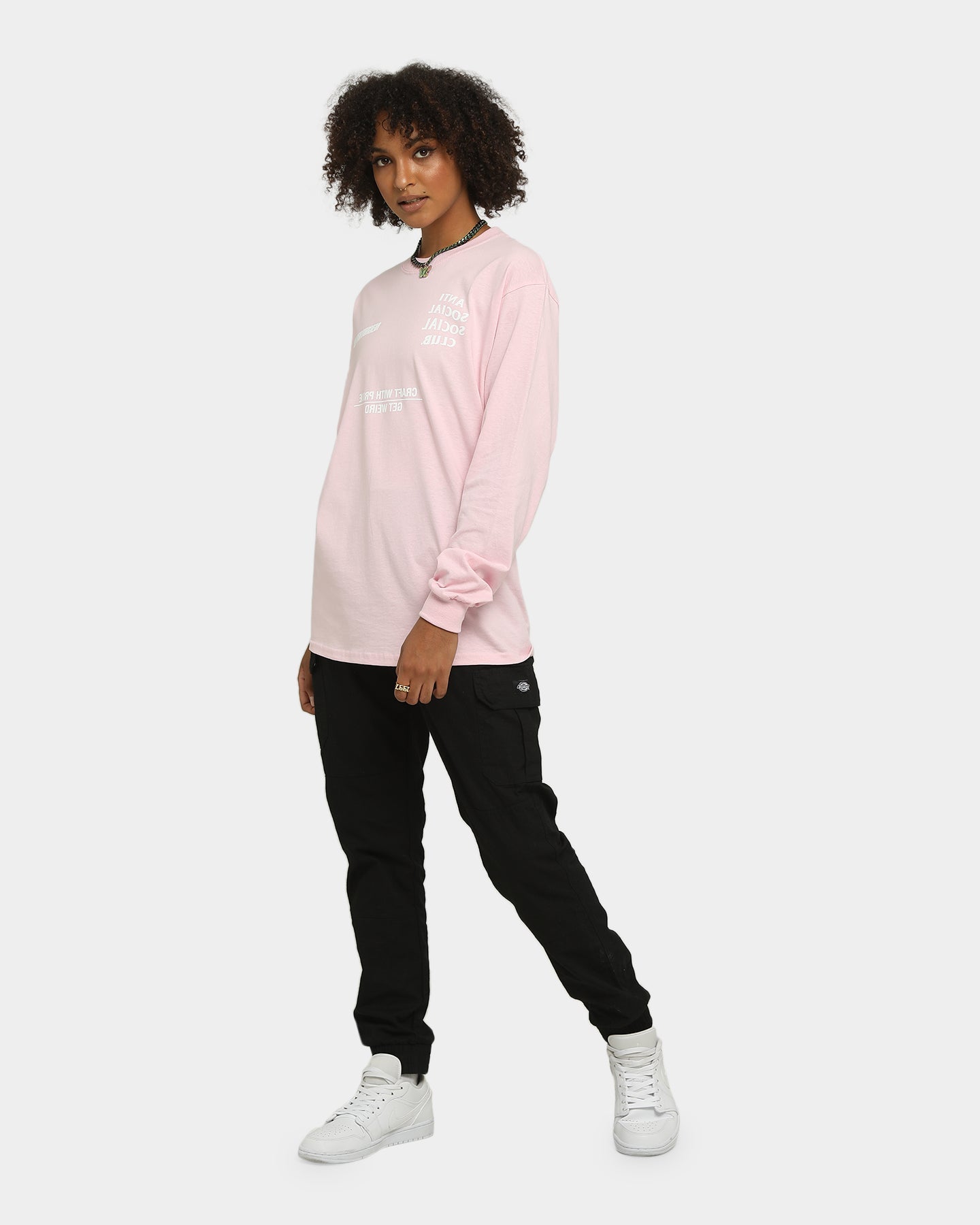 Anti Social Social Club AW05 Long Sleeve T-Shirt Pink Style001