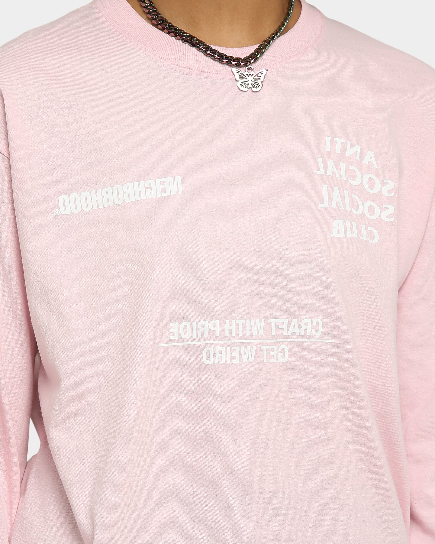 Anti Social Social Club AW05 Long Sleeve T-Shirt Pink Style001