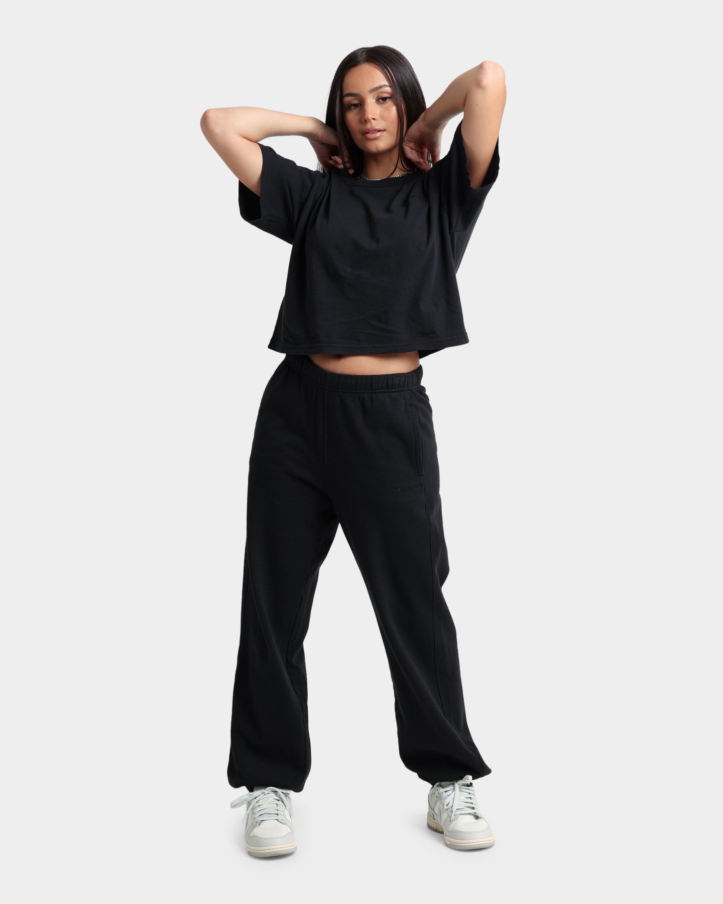 Champion Women's Vintage Dye Crop T-Shirt Black