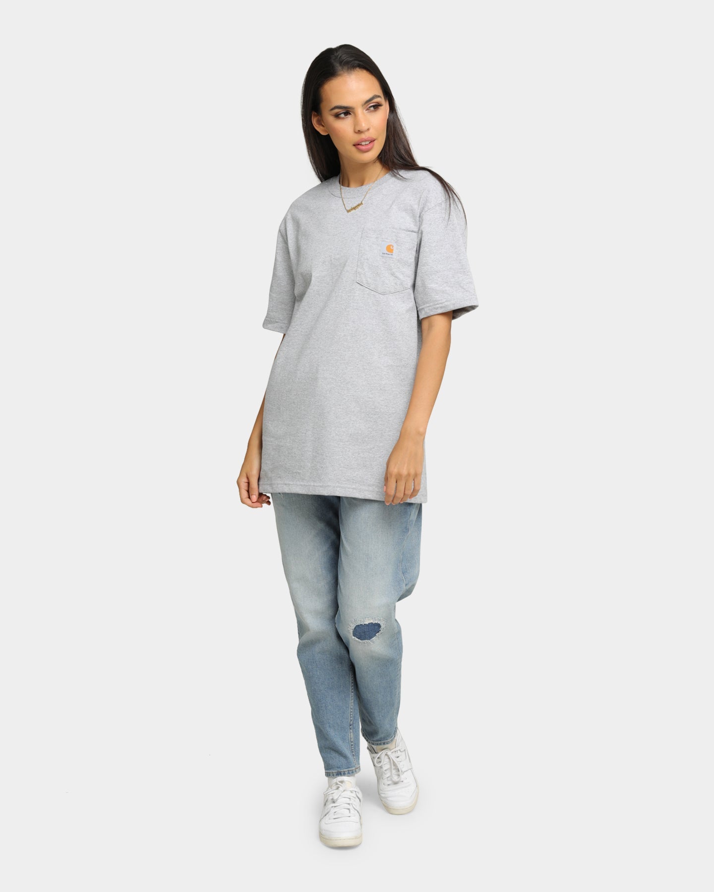 Carhartt Men's Carhartt Pocket Short Sleeve T-Shirt Heather Grey Style001