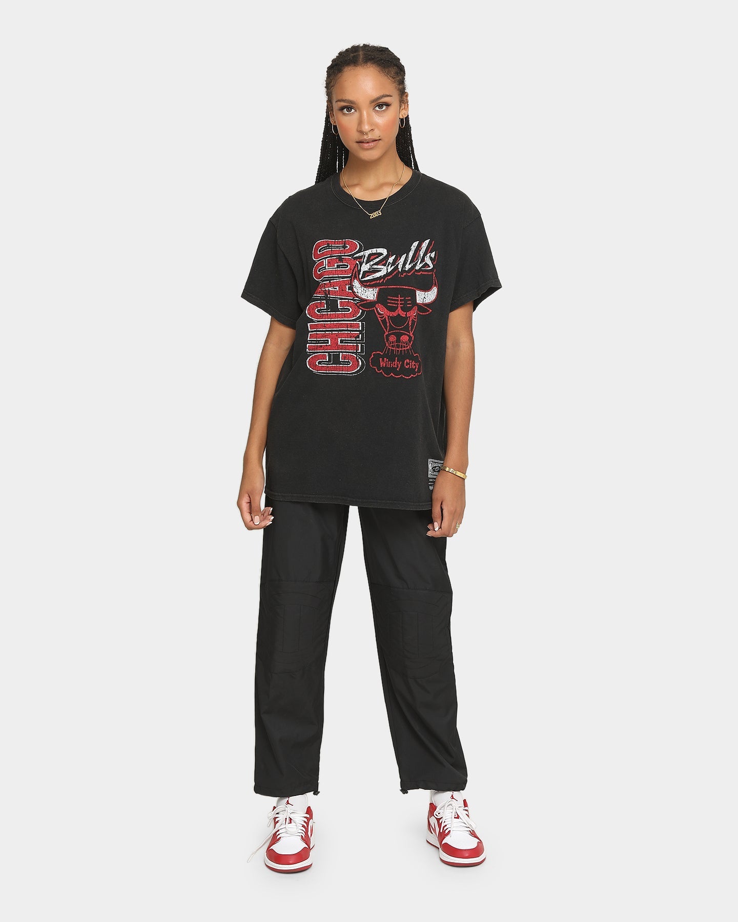 Mitchell & Ness Chicago Bulls Windy City Vintage T-Shirt Vintage Black Style001