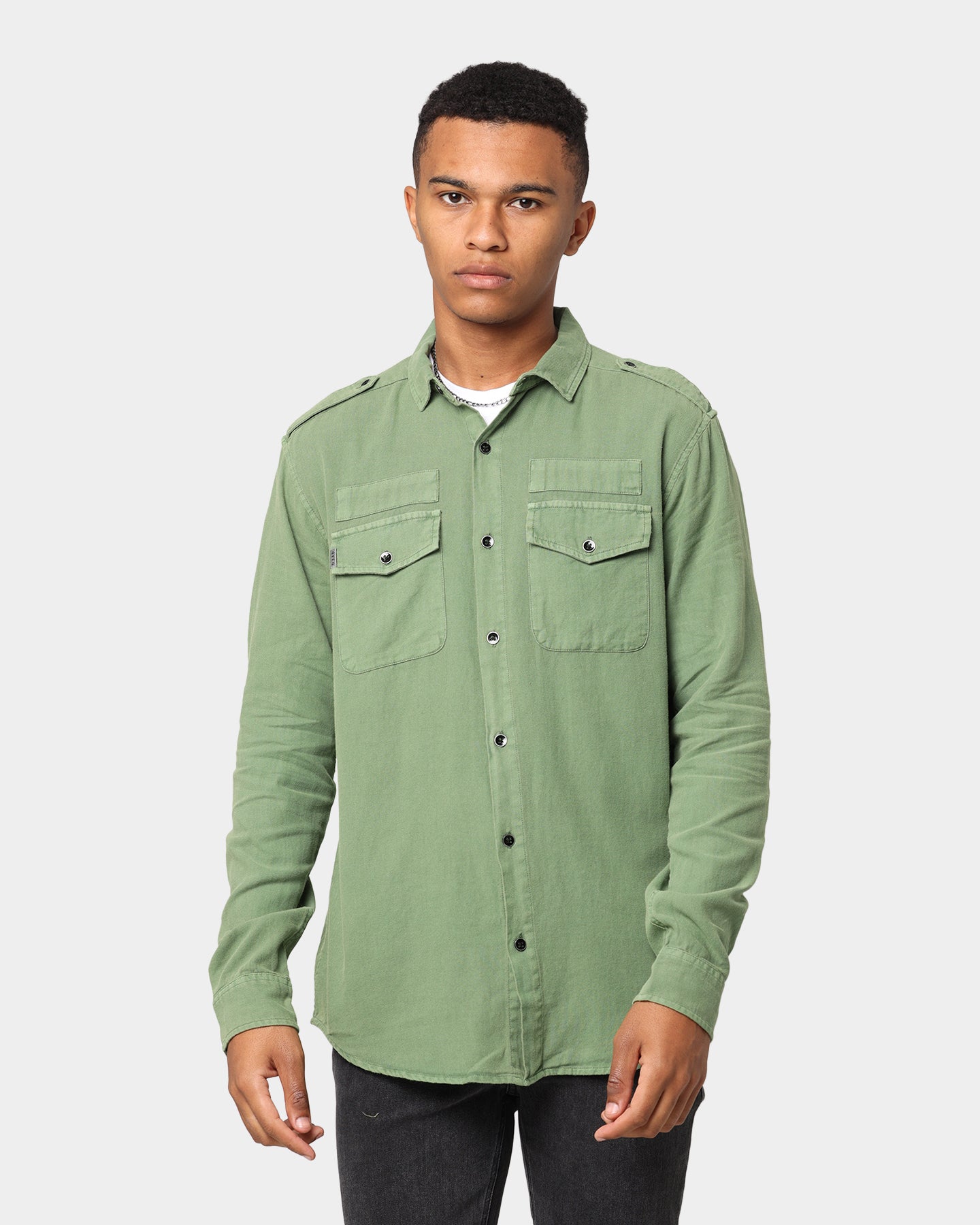 Dead Studios Nevada Long Sleeve Shirt Olive Green