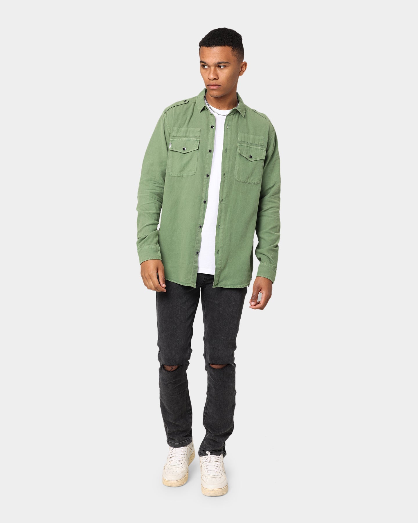 Dead Studios Nevada Long Sleeve Shirt Olive Green
