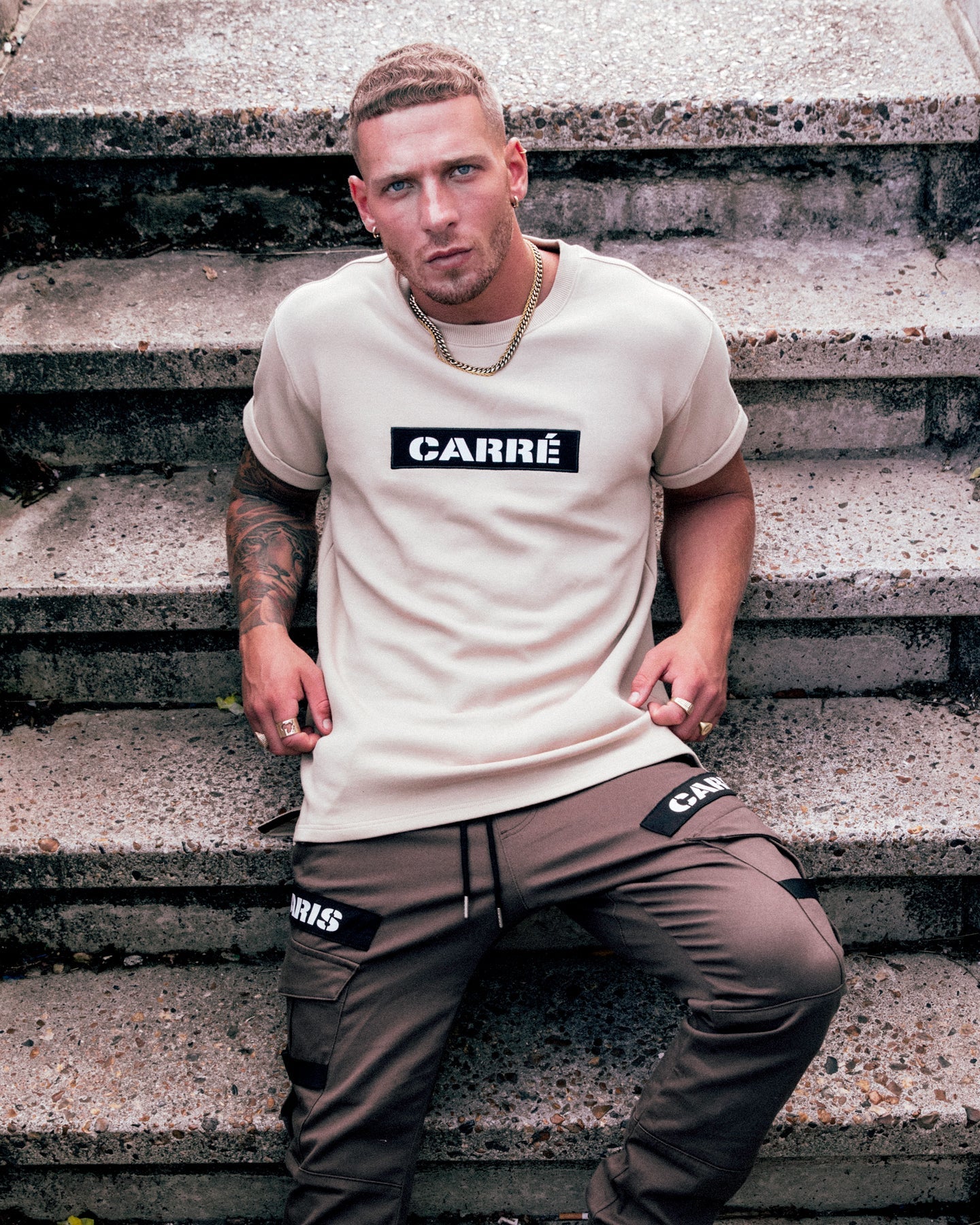 Carr√© Militant Short Sleeve T-Shirt Stone
