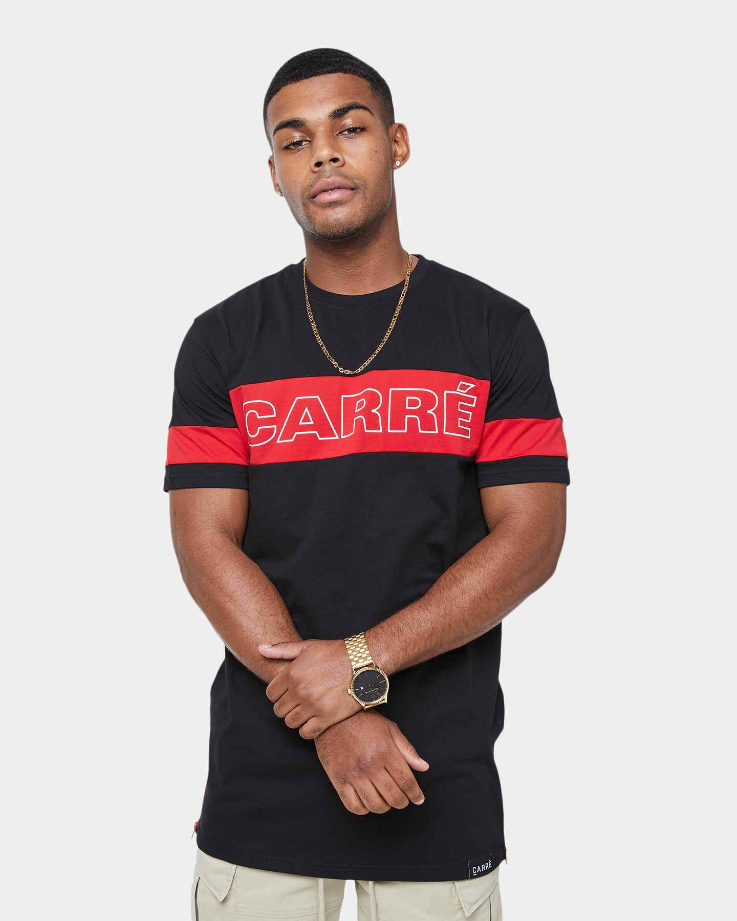 Carr√© Panneau Short Sleeve T-Shirt Black/Red