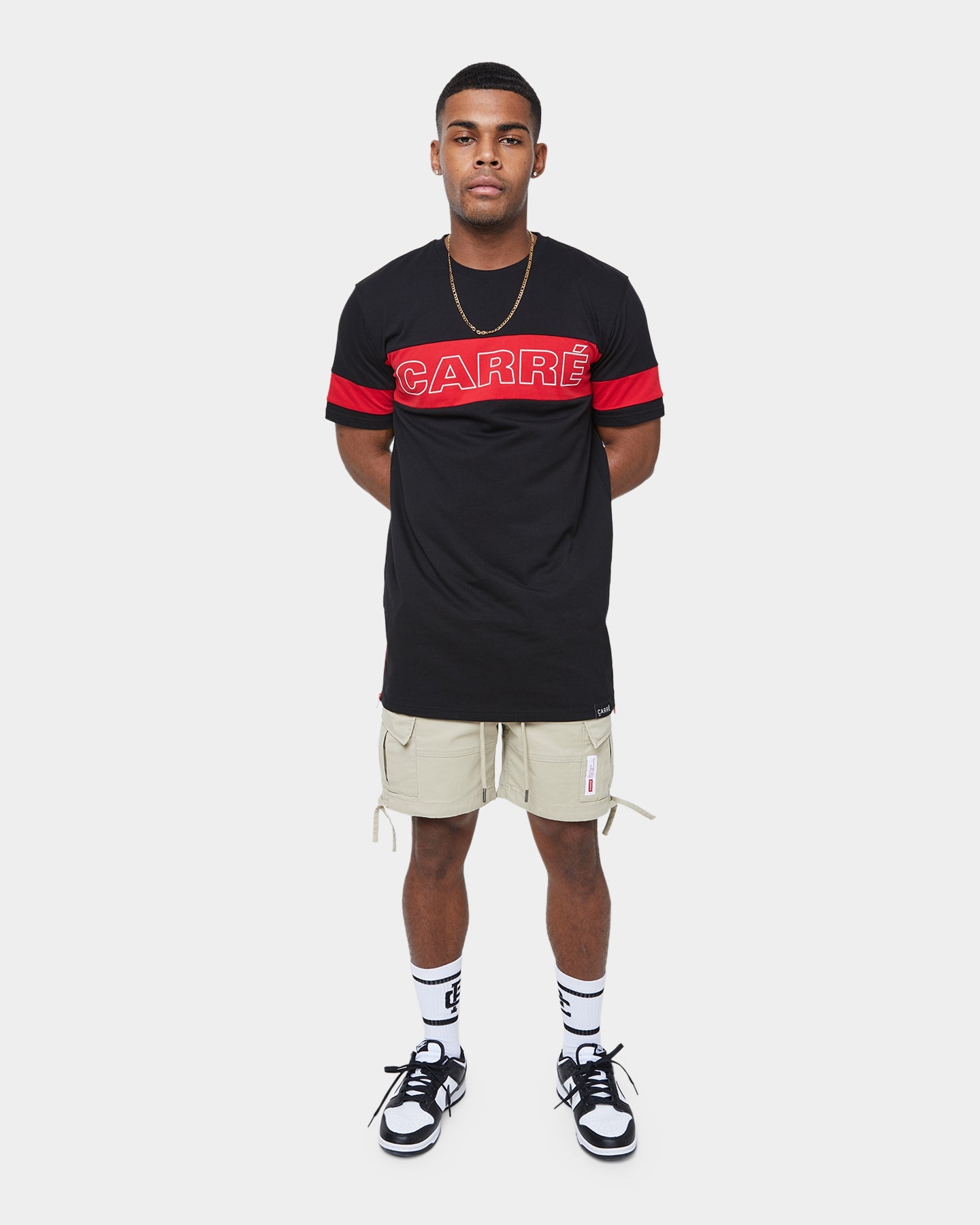 Carr√© Panneau Short Sleeve T-Shirt Black/Red