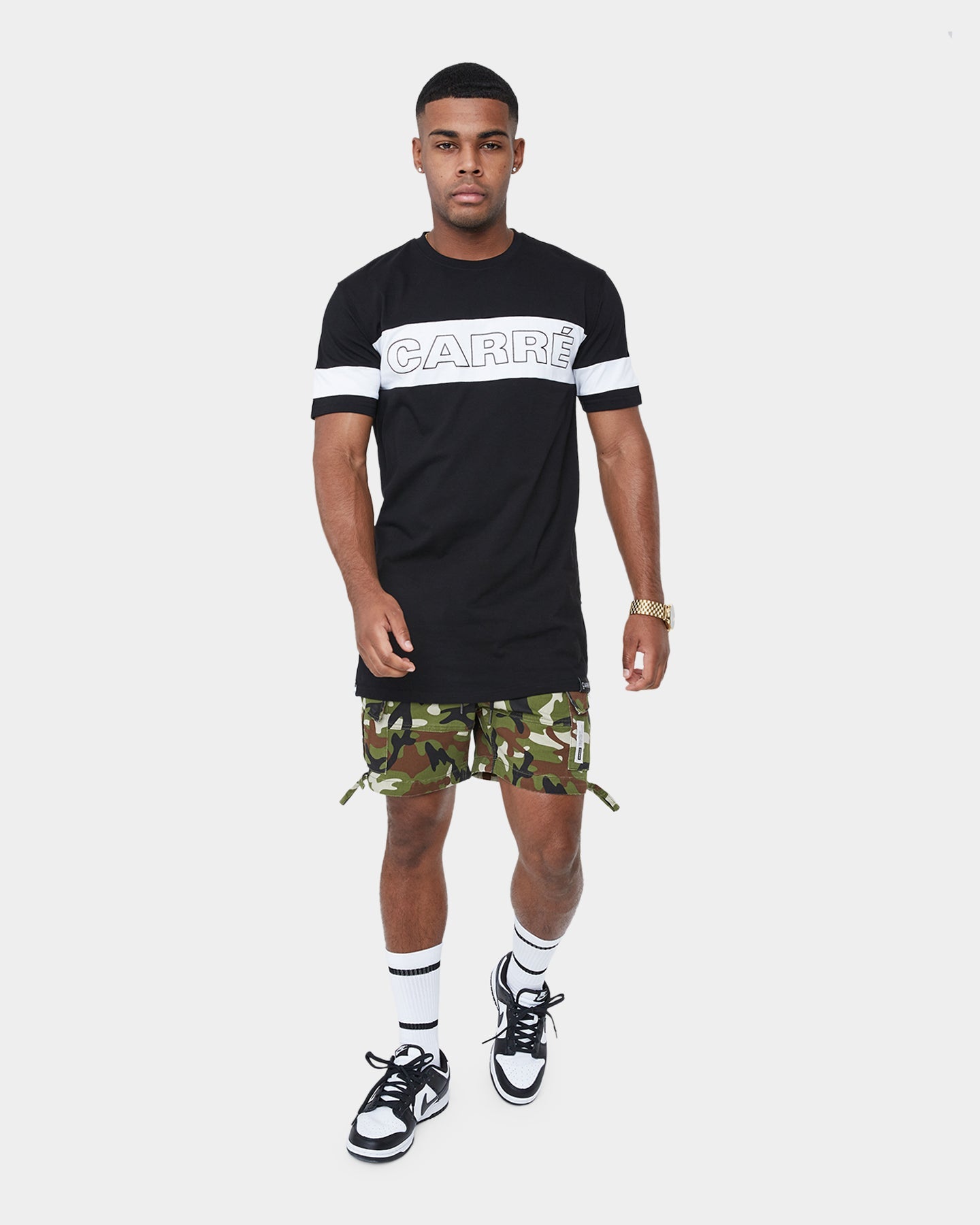 Carr√© Panneau Short Sleeve T-Shirt Black/White