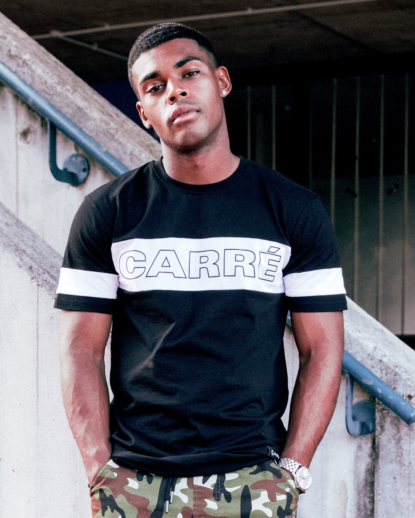 Carr√© Panneau Short Sleeve T-Shirt Black/White