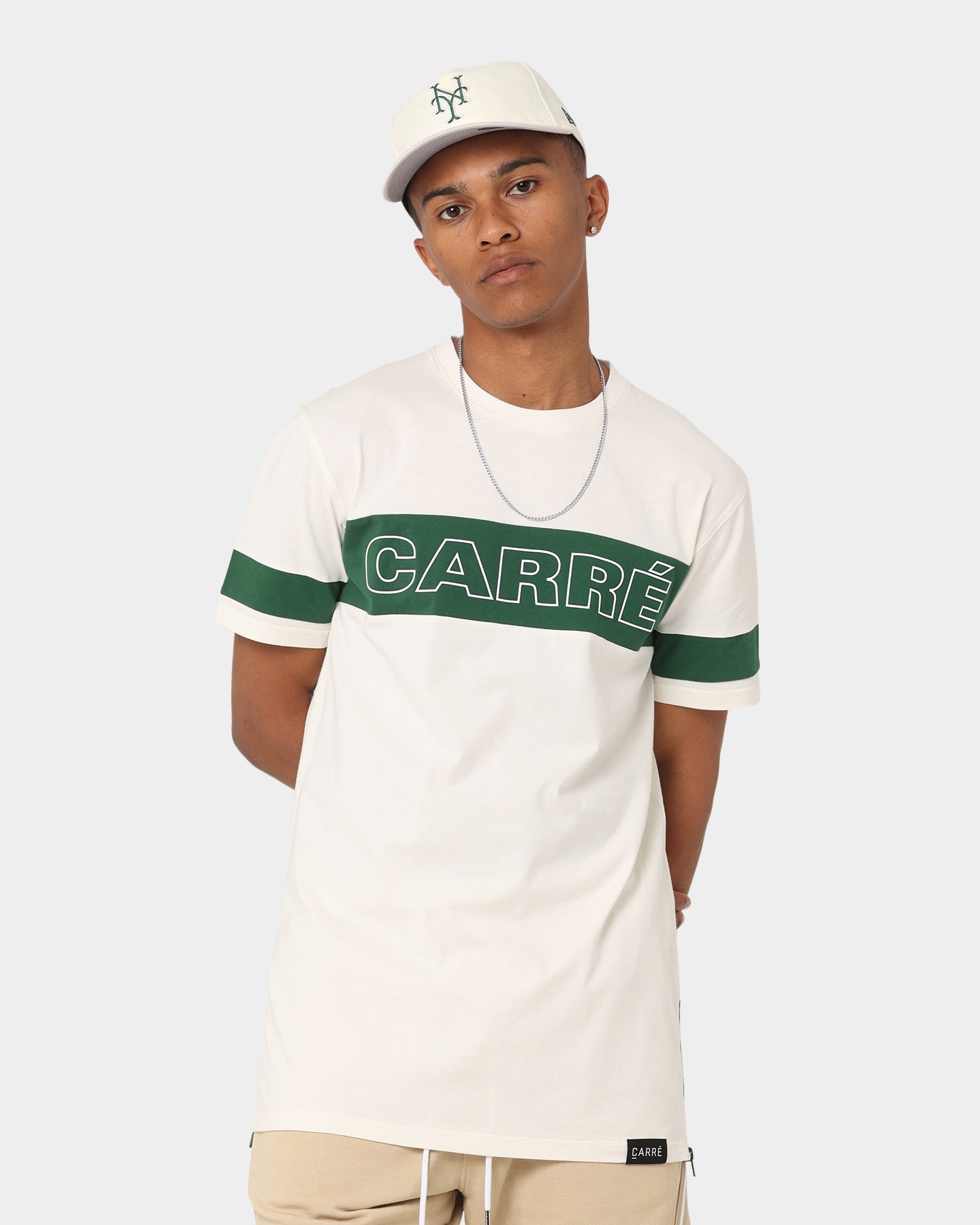 Carr√© Panneau T-Shirt Off White/Green